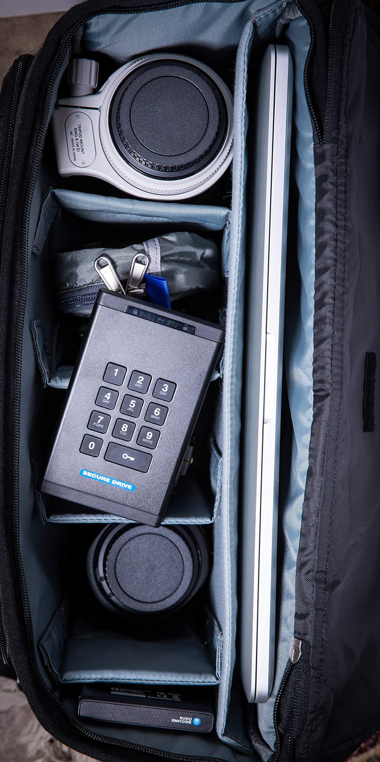 ClevX SecureData SecureDrive KP 4TB SSD Hardware Encrypted USB 3.0 External Drive FIPS 140-2 Level 3 Unlock via Keypad TAA Compliant, CJIS, HIPAA, CMMC, GDPR Compliant, Works with Mac and Win Free AV