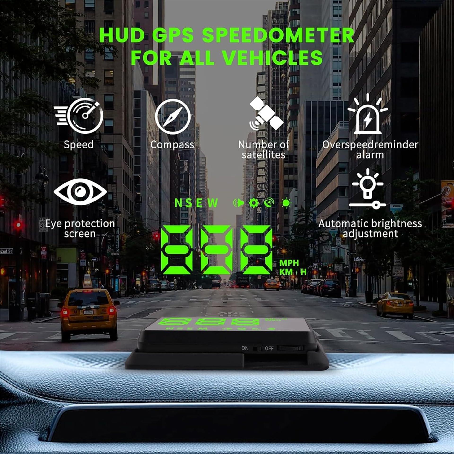 KUOWEIHUD KUOWEIHUD Heads up Display for Cars,Car HUD,Head up Display for Car,Car Speedometer Display,Automatic Brightness Adjustment,Speeding Alert,USB Cable Plug & Play