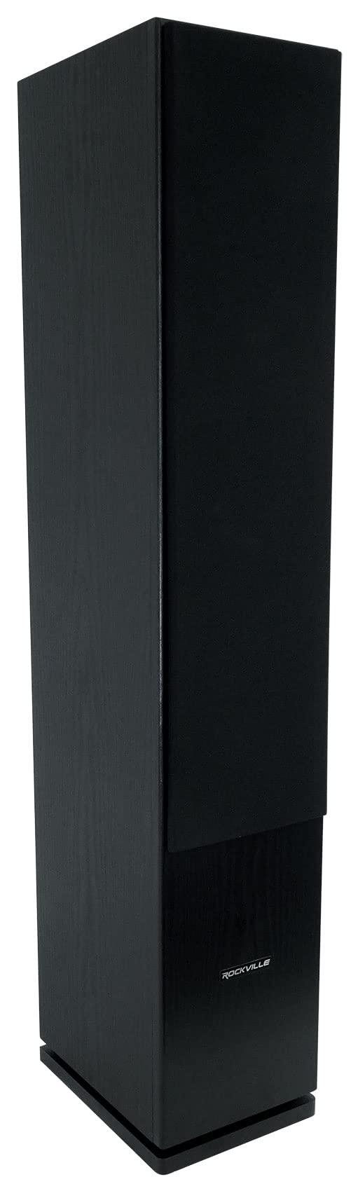 Rockville Rockville (2) RockTower 68B Black Home Audio Tower Speakers Passive 8 Ohm