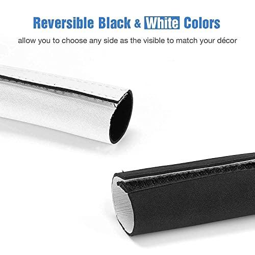 JOTO JOTO [4 Pack] 19-20 Inch Black Flexible Cable Management Sleeve Bundle with [2 Pack] 130" Cuttable Cable Management Sleeve