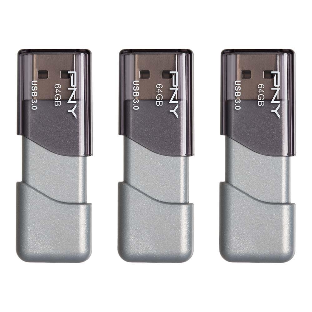 PNY PNY 64GB Turbo Attach 3 USB 3.0 Flash Drive 3-Pack & 32GB Turbo Attache 3 USB 3.0 Flash Drive 5-Pack