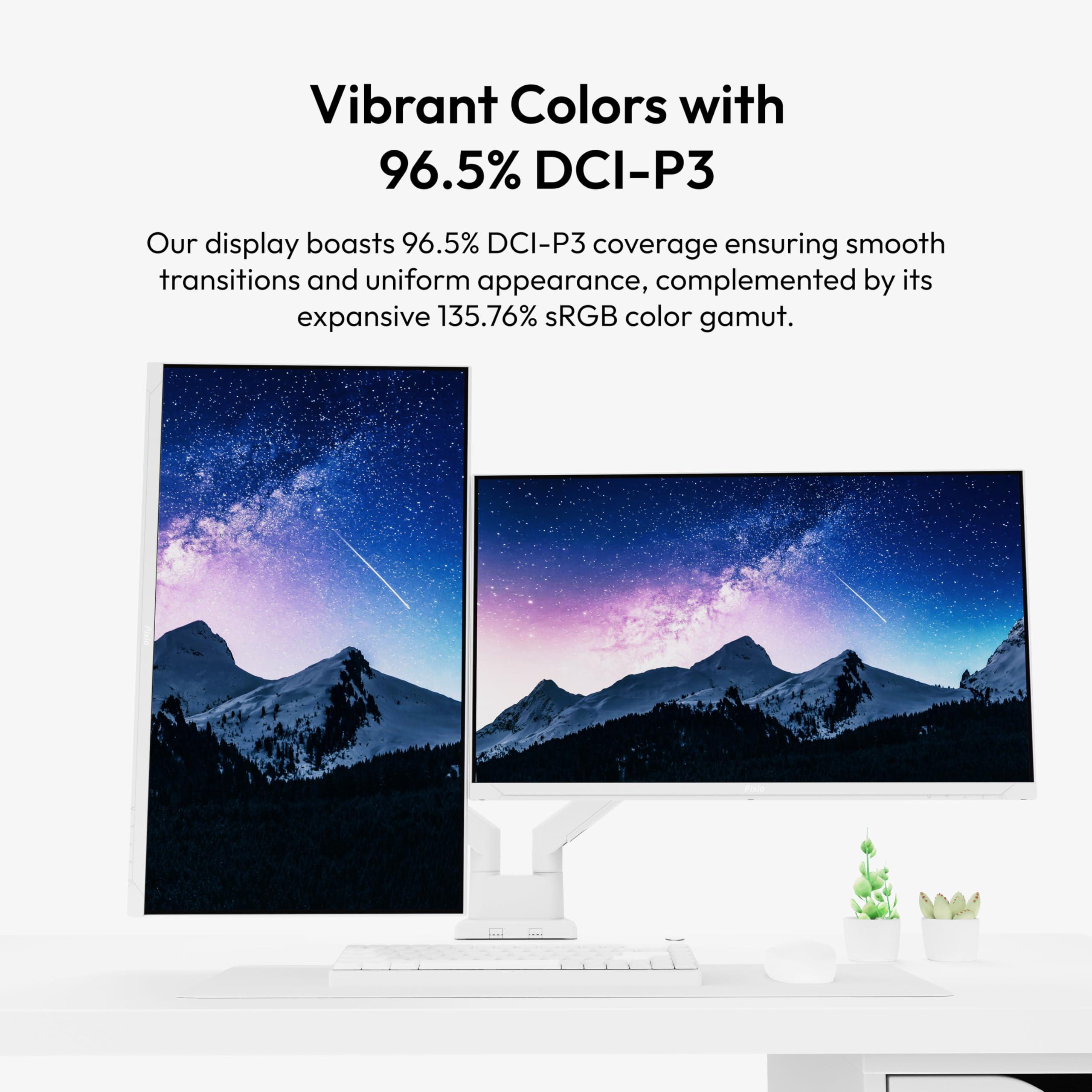 Pixio Pixio PX278 Wave White 27 inch 180Hz Refresh Rate FHD 1440p Resolution Fast IPS Panel 1ms GTG Response Time White Gaming Monitor with FreeSync