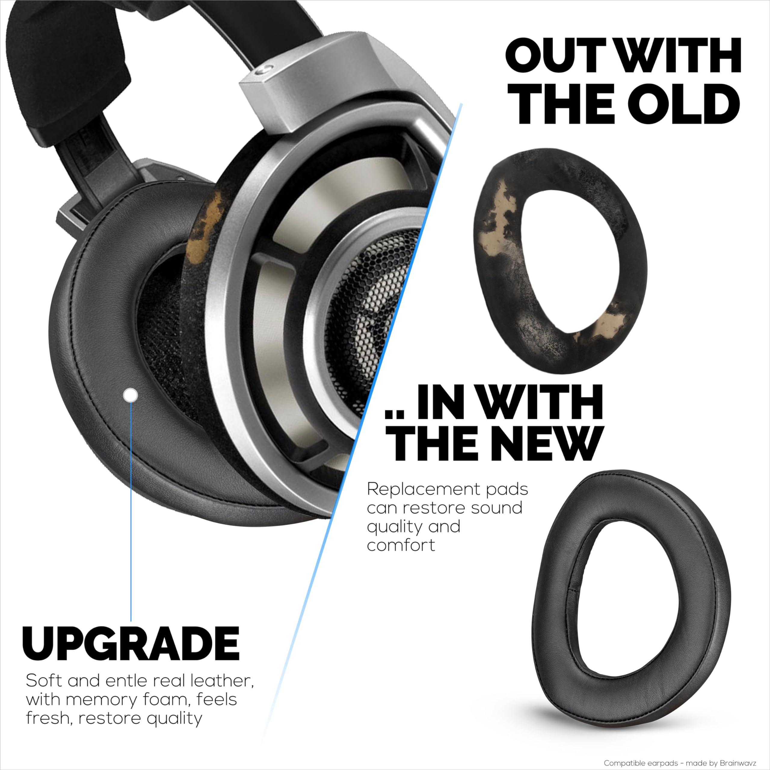 BRAINWAVZ Sheepskin Earpads for SENNHEISER HD800 & HD800S Headphones, Soft Real Leather & Memory Foam Ear Pad for Additional Comfort by Brainwavz