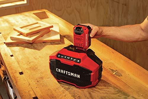 Craftsman CRAFTSMAN V20 Wireless Portable Bluetooth Speaker, Tool Only (CMCR001B), Red