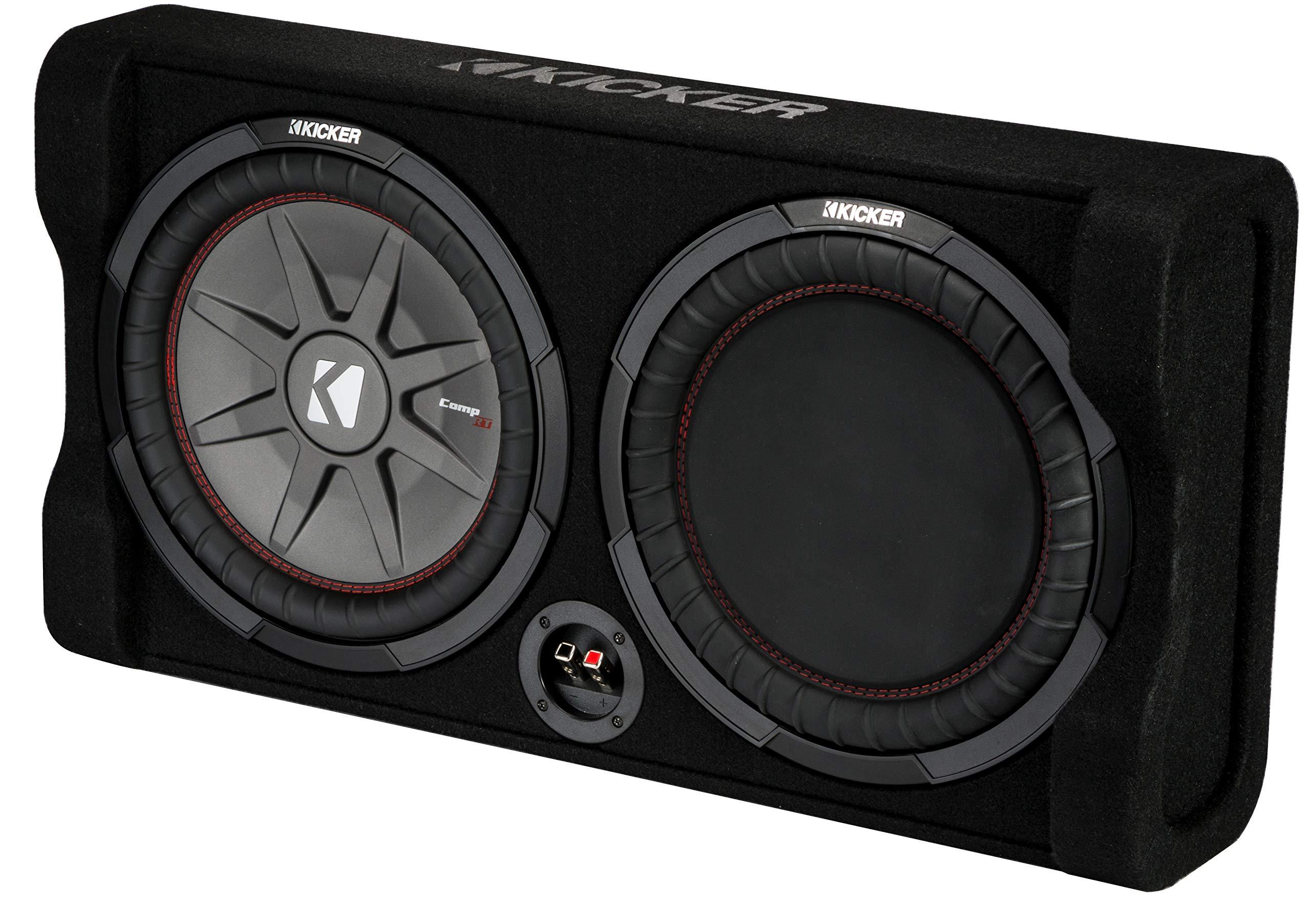 KICKER Kicker 47TRTP122 12-Inch (30cm) Thin Down Firing Subwoofer and Passive Radiator Enclosure, 2-Ohm
