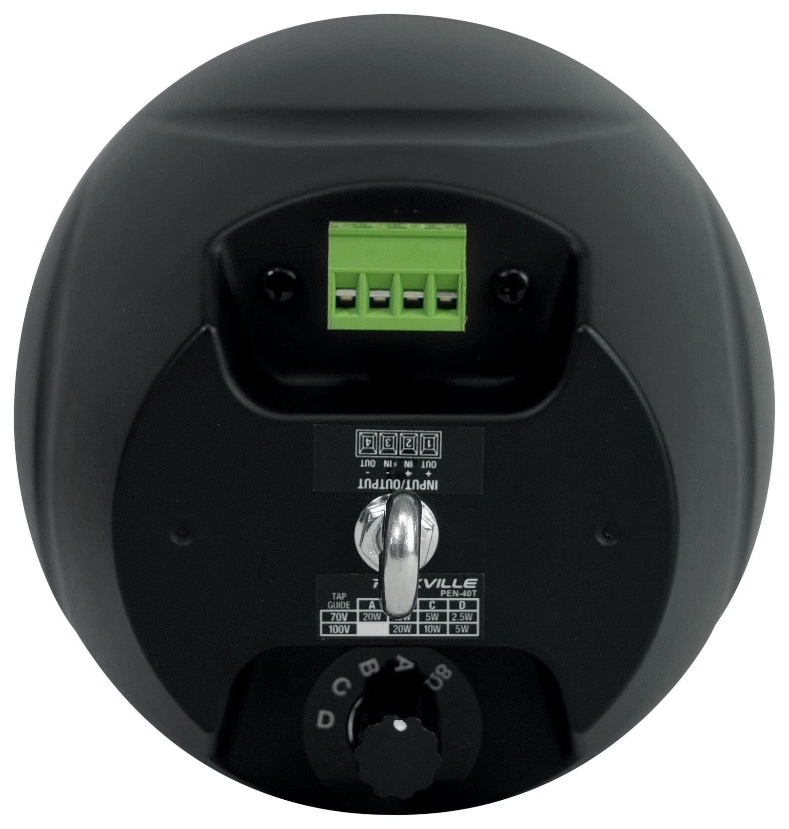 Rockville Rockville 8 PEN-40T Black 4" 70V Hanging Pendant Speakers Commercial/Restaurant