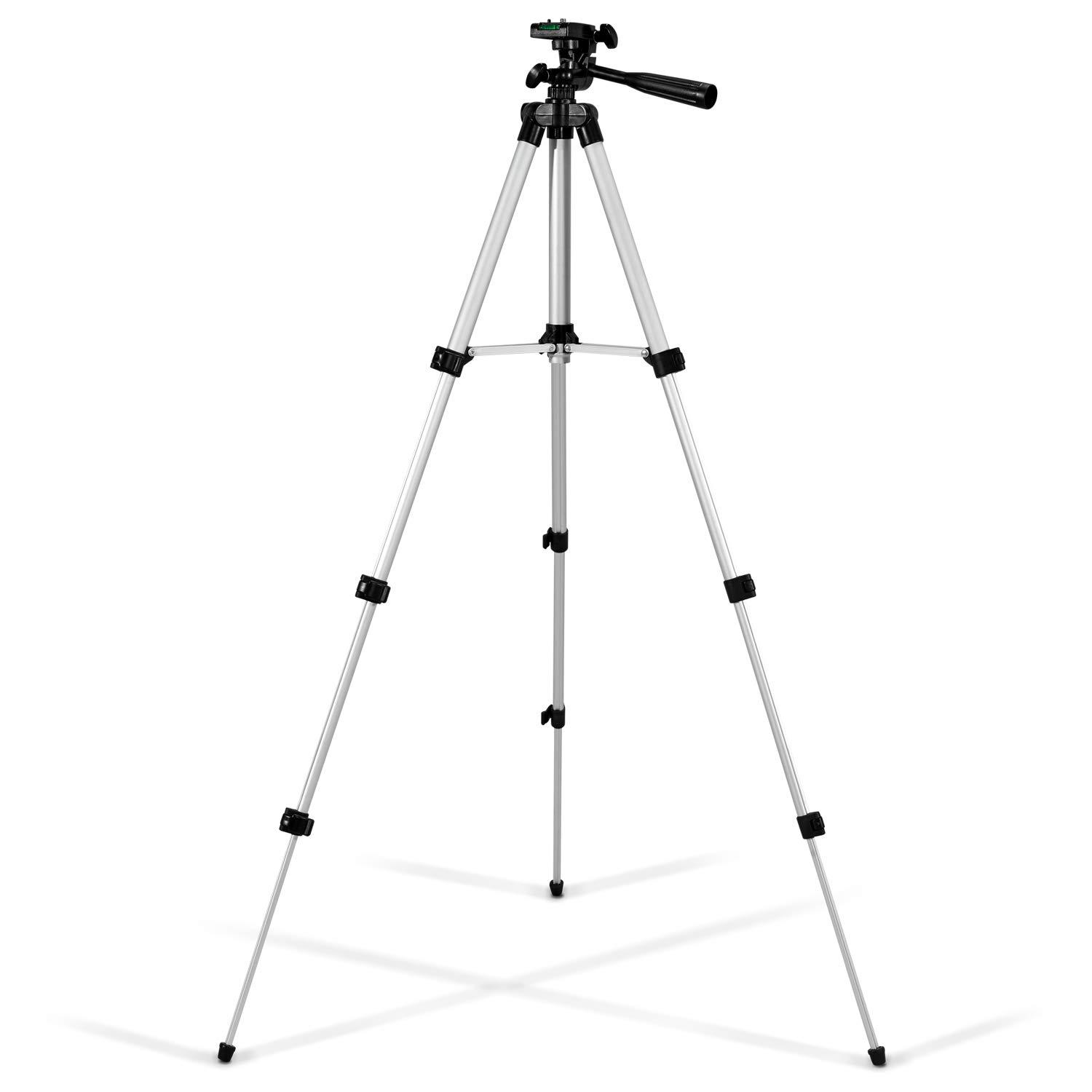 GPX GPX 42 Inch Extending Tripod, Pan and Tilt Head, Carry Pouch, Silver (TPD427S)