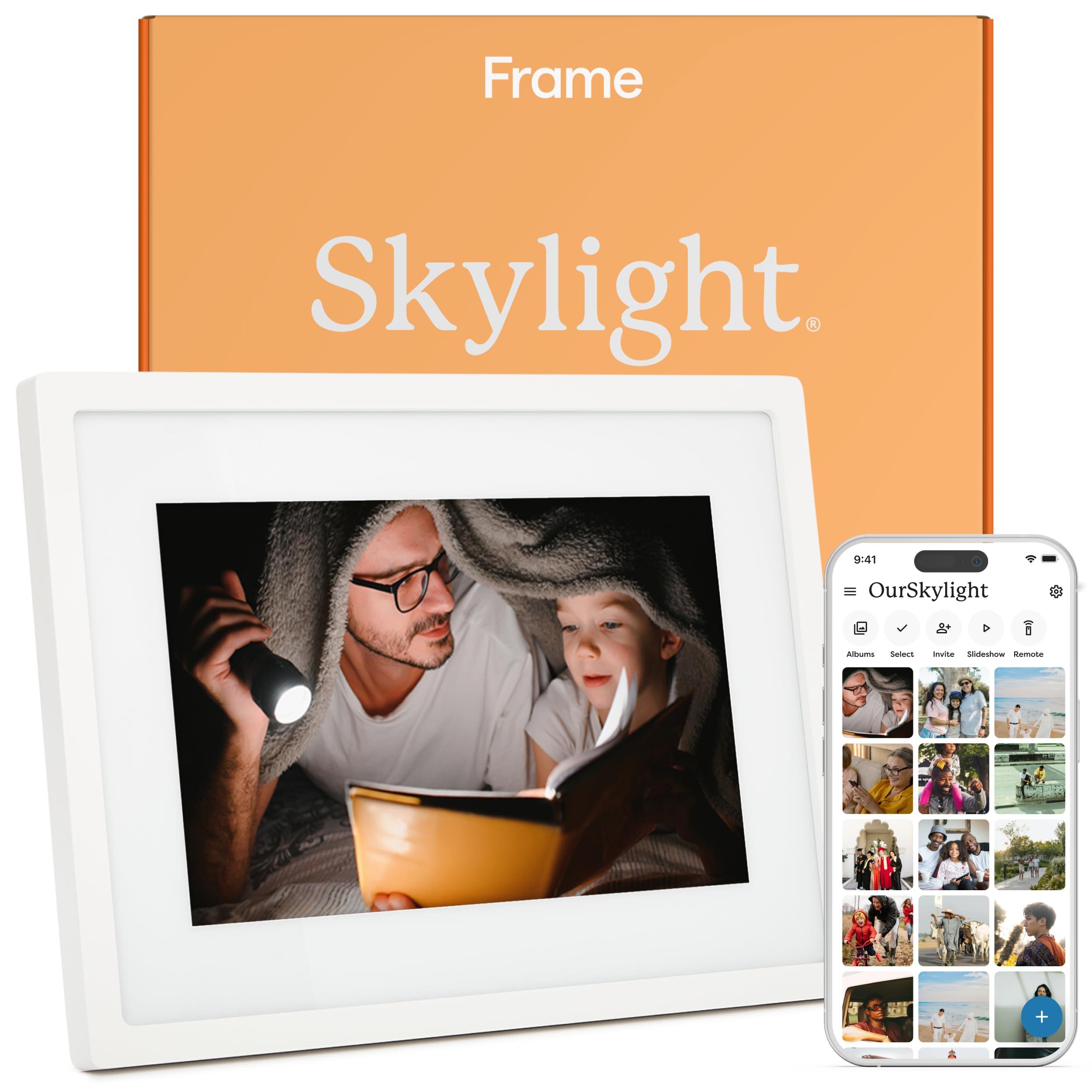 Skylight Skylight Digital Picture Frame - WiFi Enabled with Load from Phone Capability, Touch Screen Digital Photo Frame Display - Customizable Gift for Friends and Family - 10 Inch White