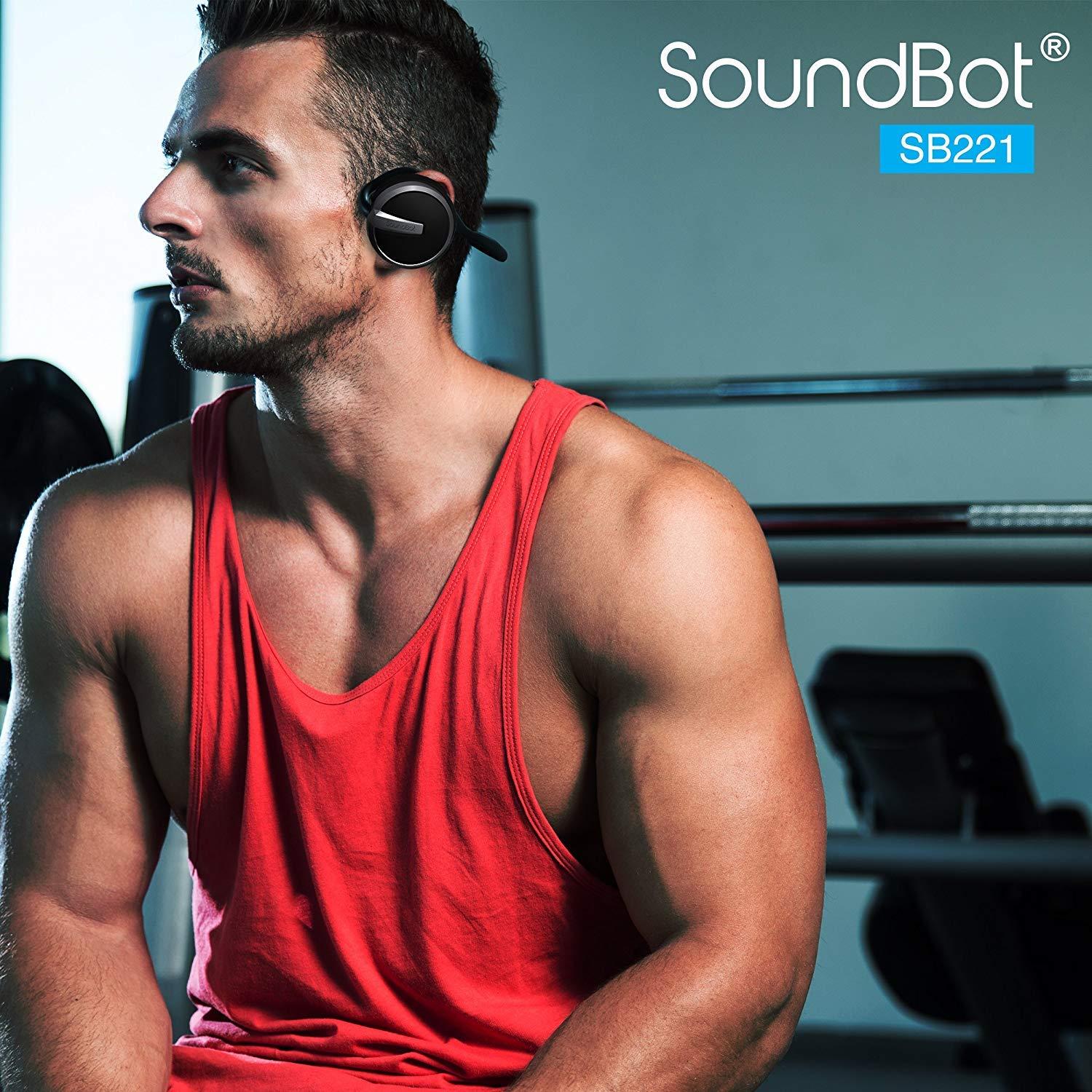 Soundbot Soundbot SB221 HD Wireless Bluetooth 4.0 Sports-Active Headphones for 20Hrs Music Streaming & 25Hrs HandsFree Calling with Sweat Resistant Ergonomic Secure-Fit Design & Voice Command Support, Black