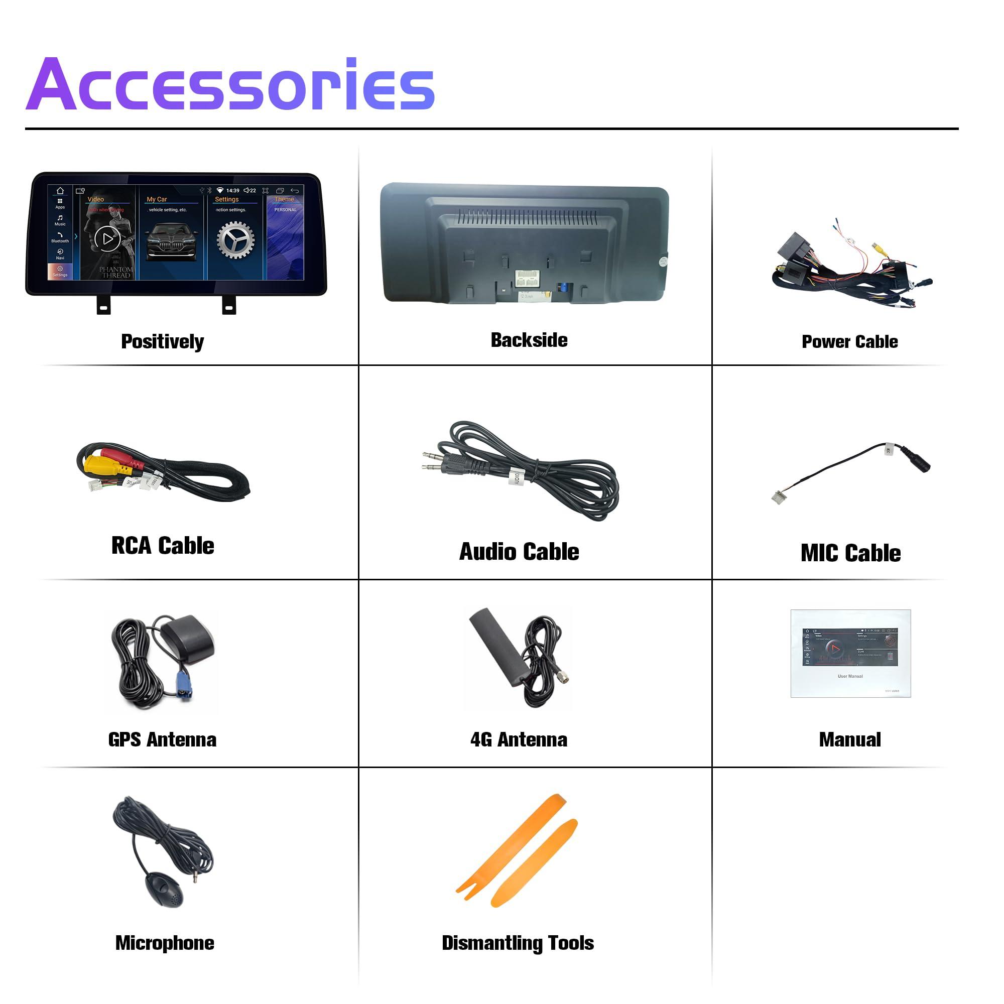 Pioowirk 12.3 inch Car GPS Navigator Android 12 Stereo for BMW 3 4 Series F30 F31 F32 F33 F34 F36 with iDrive System Retained Blu-ray Touch Screen with CarPlay (NBT System Octa Core 6GB RAM 128GB ROM)