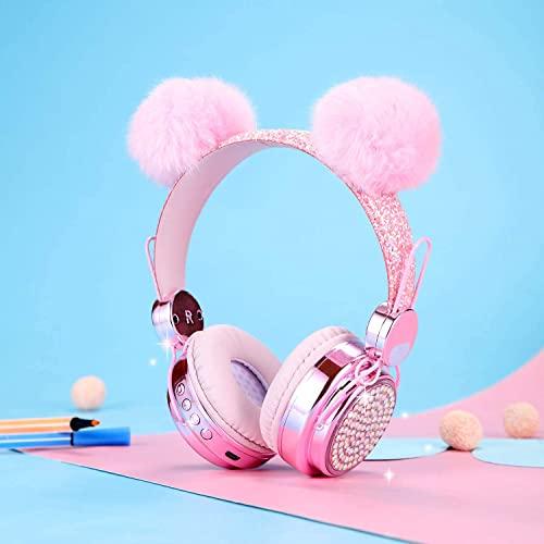 KORABA KORABA Wireless , LED Light up Color Changing Girls Bluetooth Headsets with MIC, 10 Hours 5.0 Bluetooth Headphones for School, Christmas (Pink)