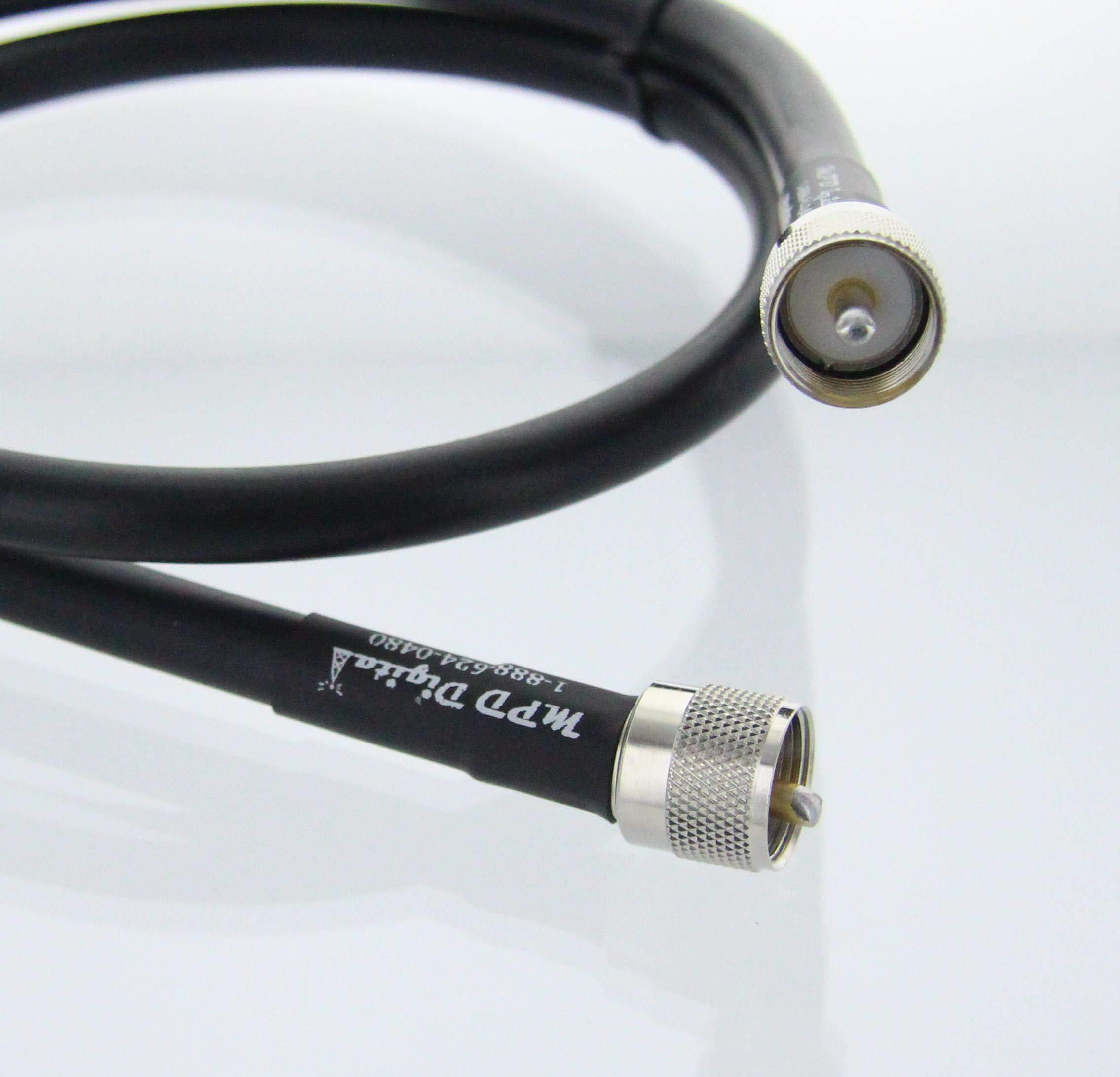 MPD DIGITAL KEEPING YOU CONNECTED QUALITY US MADE MPD Digital MILSPEC RG213 50 OHM RF Coaxial Cable with UHF PL259 Male Crimp Connectors, 35 FT
