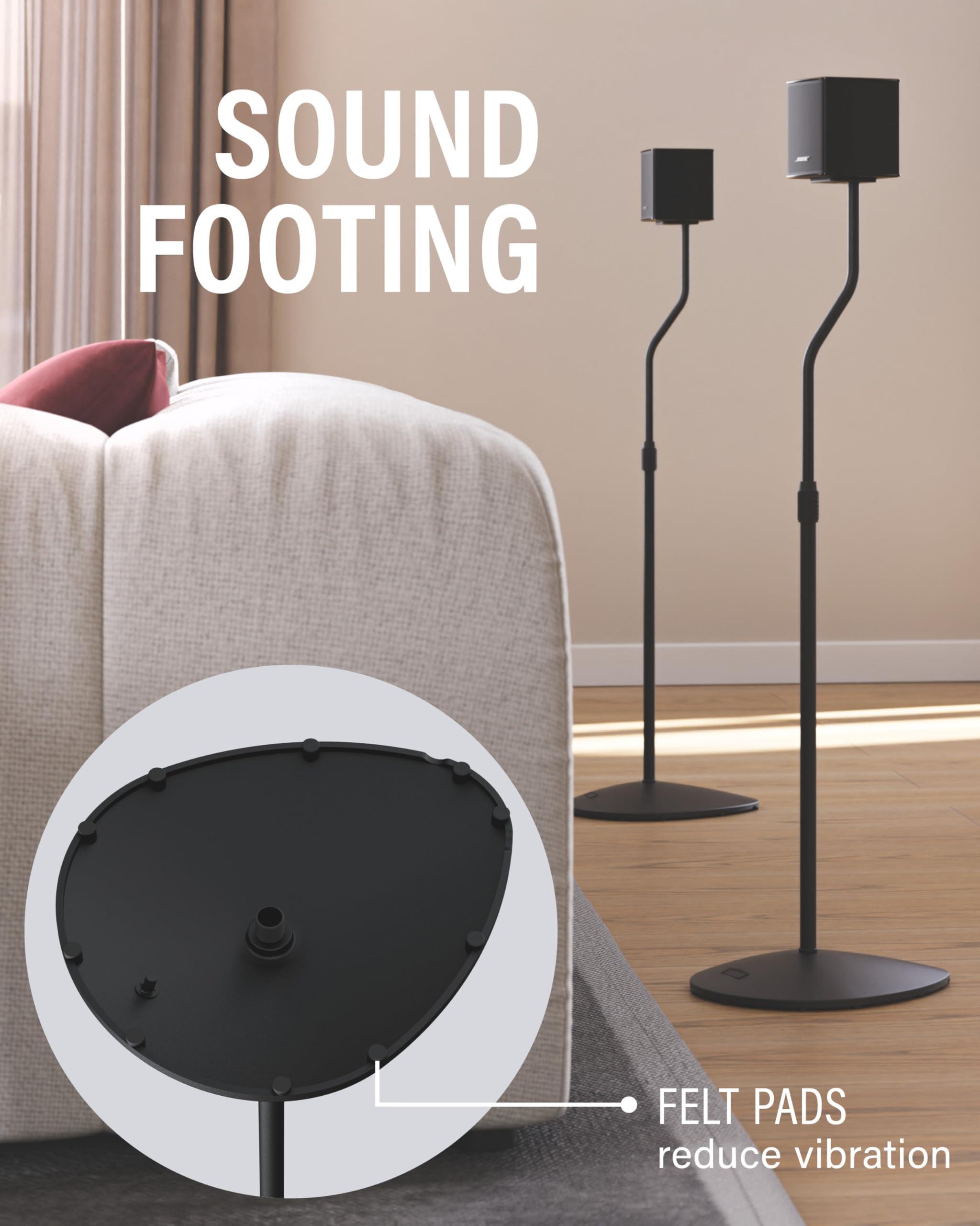 Sanus SANUS Speaker Stands Pair - Adjustable Height Speaker Stands for Satellite & Bookshelf Speakers up to 3.5lbs - Tool-Free Adjustment & Easy DIY Assembly