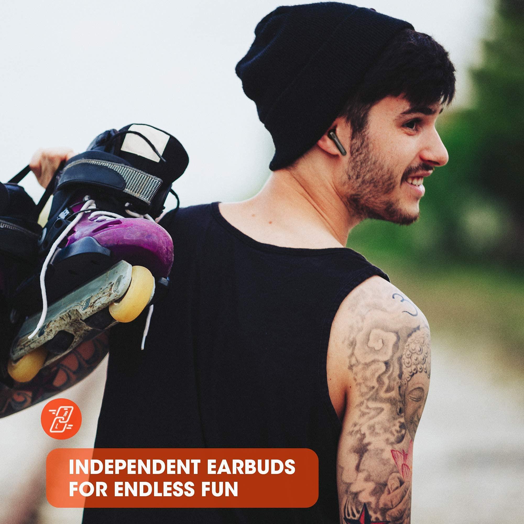 JBL JBL Tune 225TWS True Wireless Earbud Headphones - JBL Pure Bass Sound, Bluetooth, 25H Battery, Dual Connect, Native Voice Assistant (White) (Renewed)