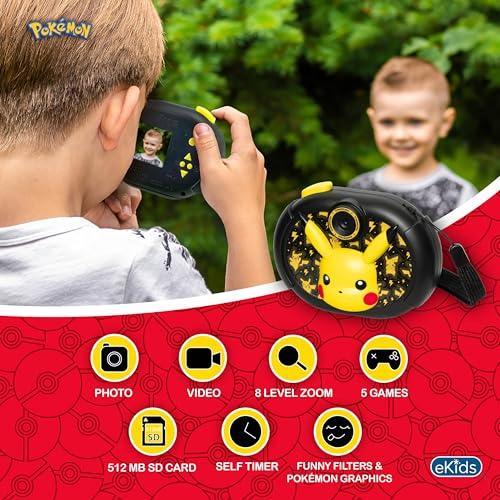 eKids ekids Pokemon Kids Camera with SD Card, Digital Camera for Kids with Video Recording, Built-in Digital Stickers for Fans of Pokemon Gifts