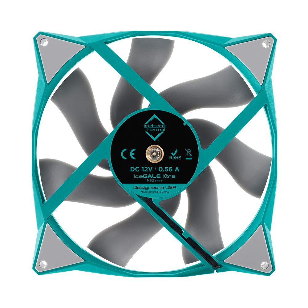 IceGALE Iceberg Thermal IceGALE Xtra 140mm PWM Ball Bearing High Performance Case Fan ((2-Pack) Teal)