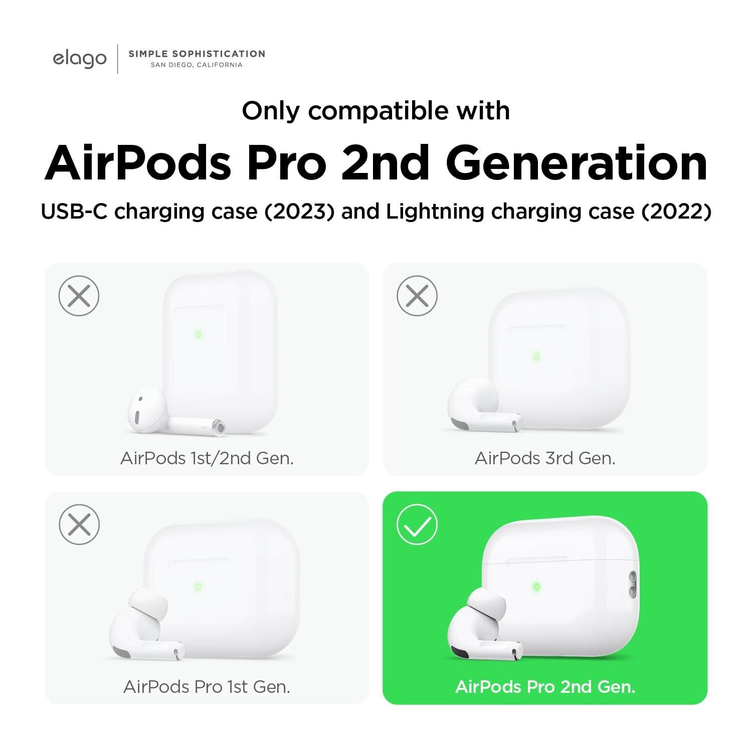 elago elago Ice Cream Case Compatible with AirPods Pro 2, Compatible with AirPods Pro 2nd Generation Case, Carabiner Included, Supports Wireless Charging, Full Protection (Mint)