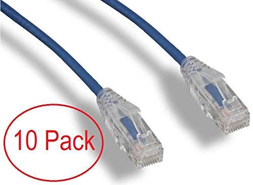 RiteAV RiteAV - Ultra Slim, Fluke Tested Cat 6A High Density Network Ethernet Cable - Blue - 6ft (10 Pack)