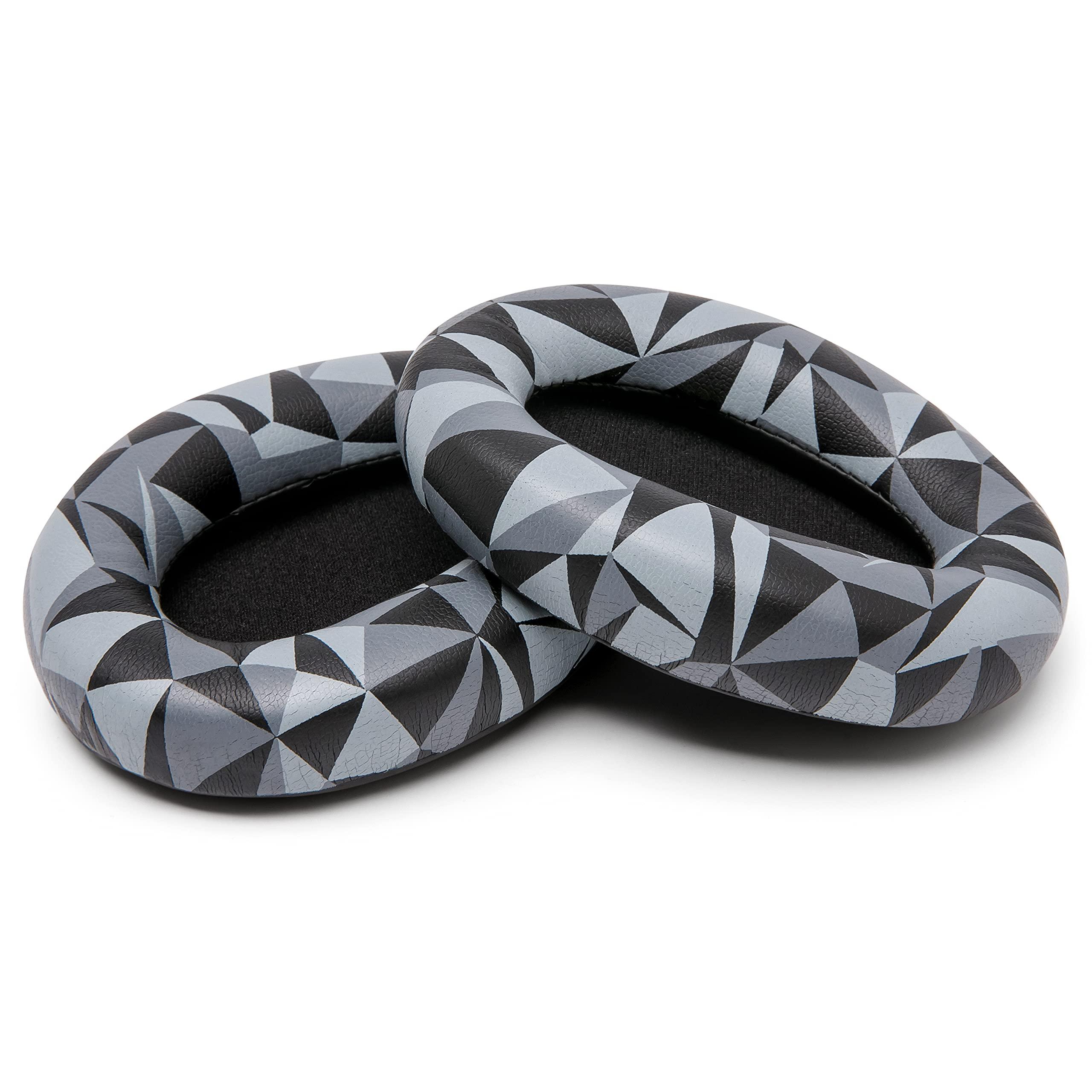 WC WC Wicked Cushions Extra Thick Replacement Earpads Compatible with Sony WH-1000XM3 Headphones - Geo Grey