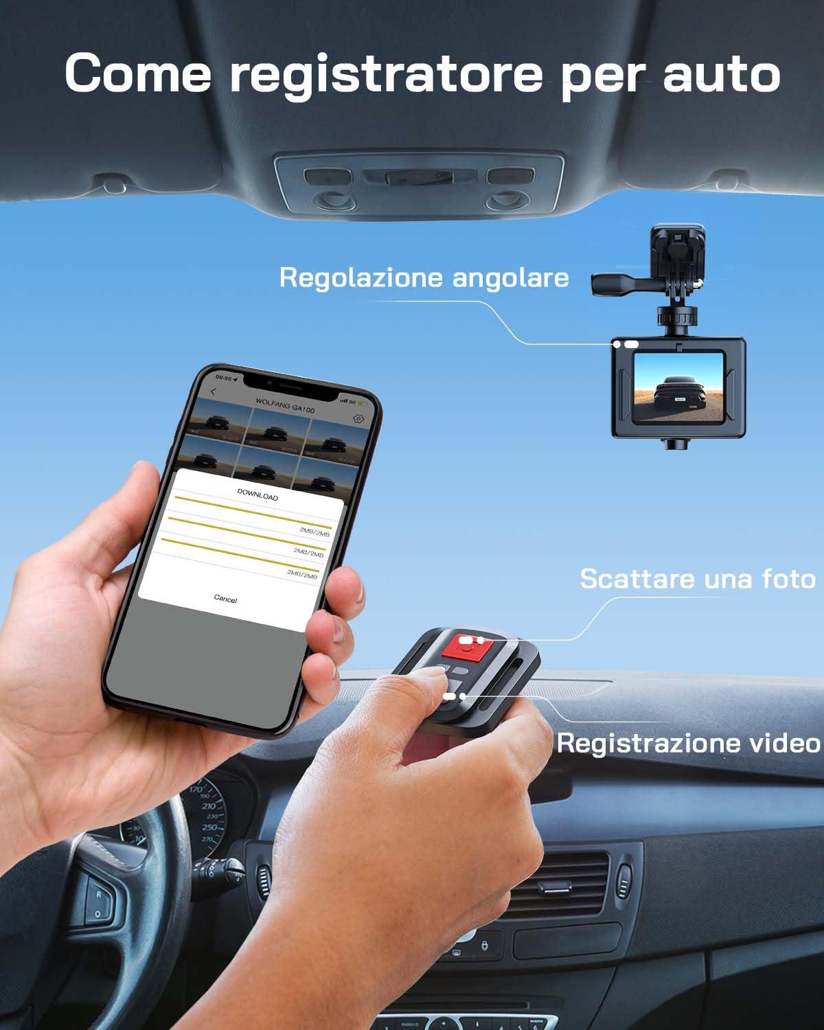 WOLFANG WOLFANG Action Camera 4K 20MP GA100, Waterproof 40M Underwater Camera for Snorkeling, EIS Stabilization WiFi 170 Wide Angle Helmet Camera for Vlogging with External Microphone, Remote Control