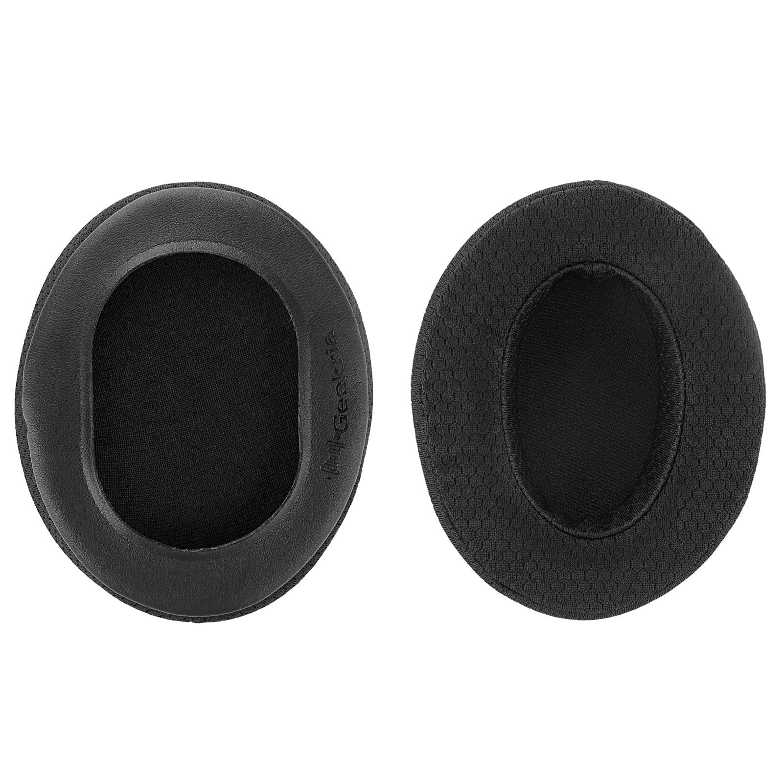 GEEKRIA Geekria Comfort Extra Thick Mesh Fabric Replacement Ear Pads Compatible with HyperX Cloud III, Cloud II, Alpha, CloudFlight, Stinger, Revolver S Headphones, Ear Cushions (Black)