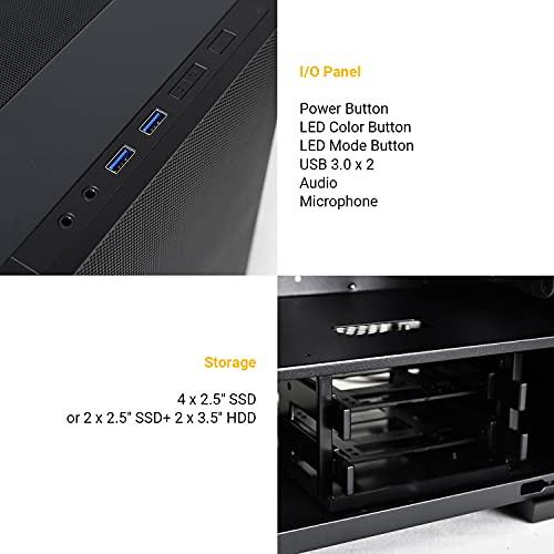 Lian Li LIAN LI Mesh Airflow ATX PC Case Gaming Computer Case Mid-Tower Chassis with 3 ARGB PWM Fans Pre-Installed, Mesh Front Panel, Tempered Glass Side Panel, Water-Cooling Ready(LANCOOL 205 MESH, Black)