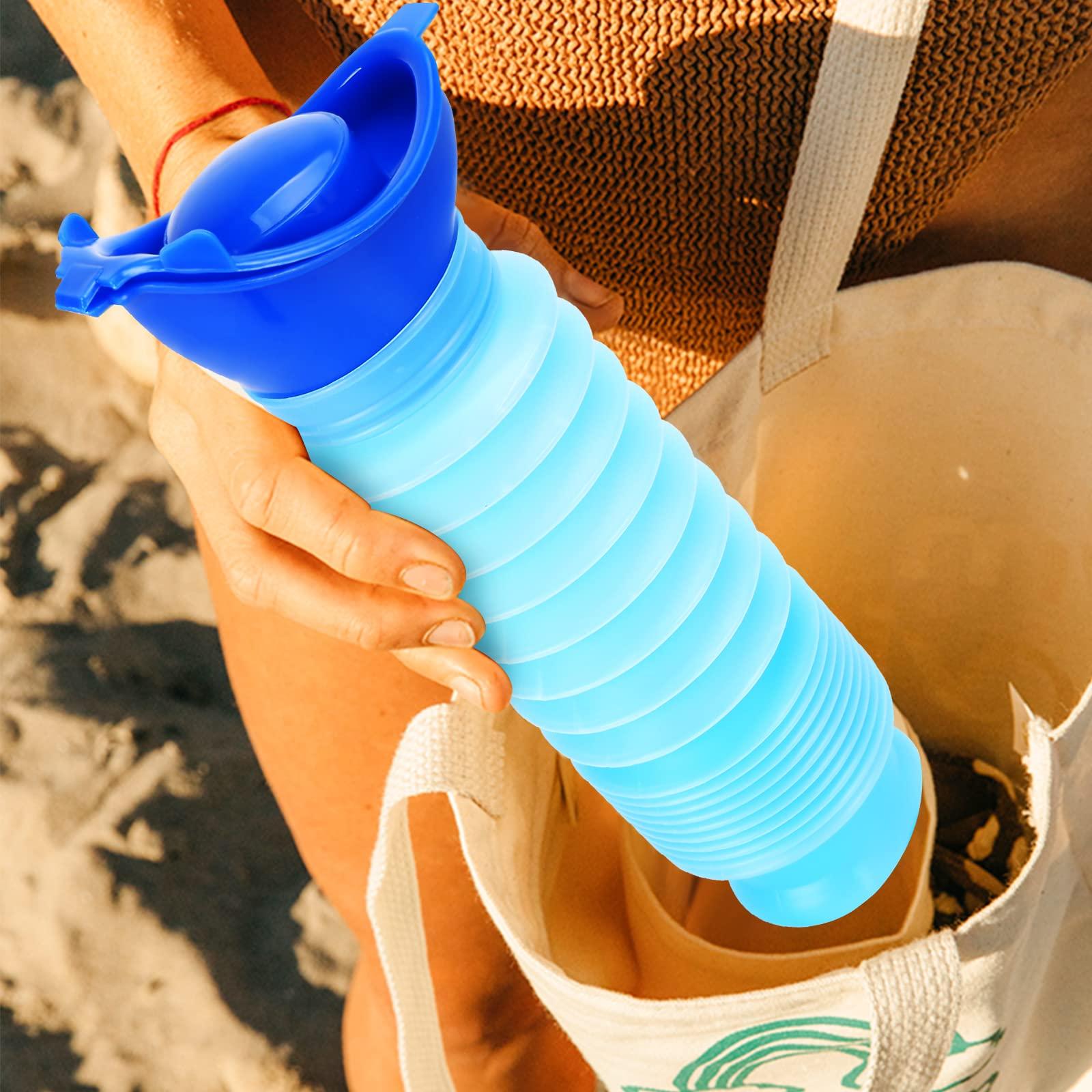 DricRoda Set of 2 Portable Travel Urinal, Collapsible Urinals for Men and Women, Reusable Kids Potty, Personal Pee Bottle for Outdoor Camping, Long Road Trip and in Traffic