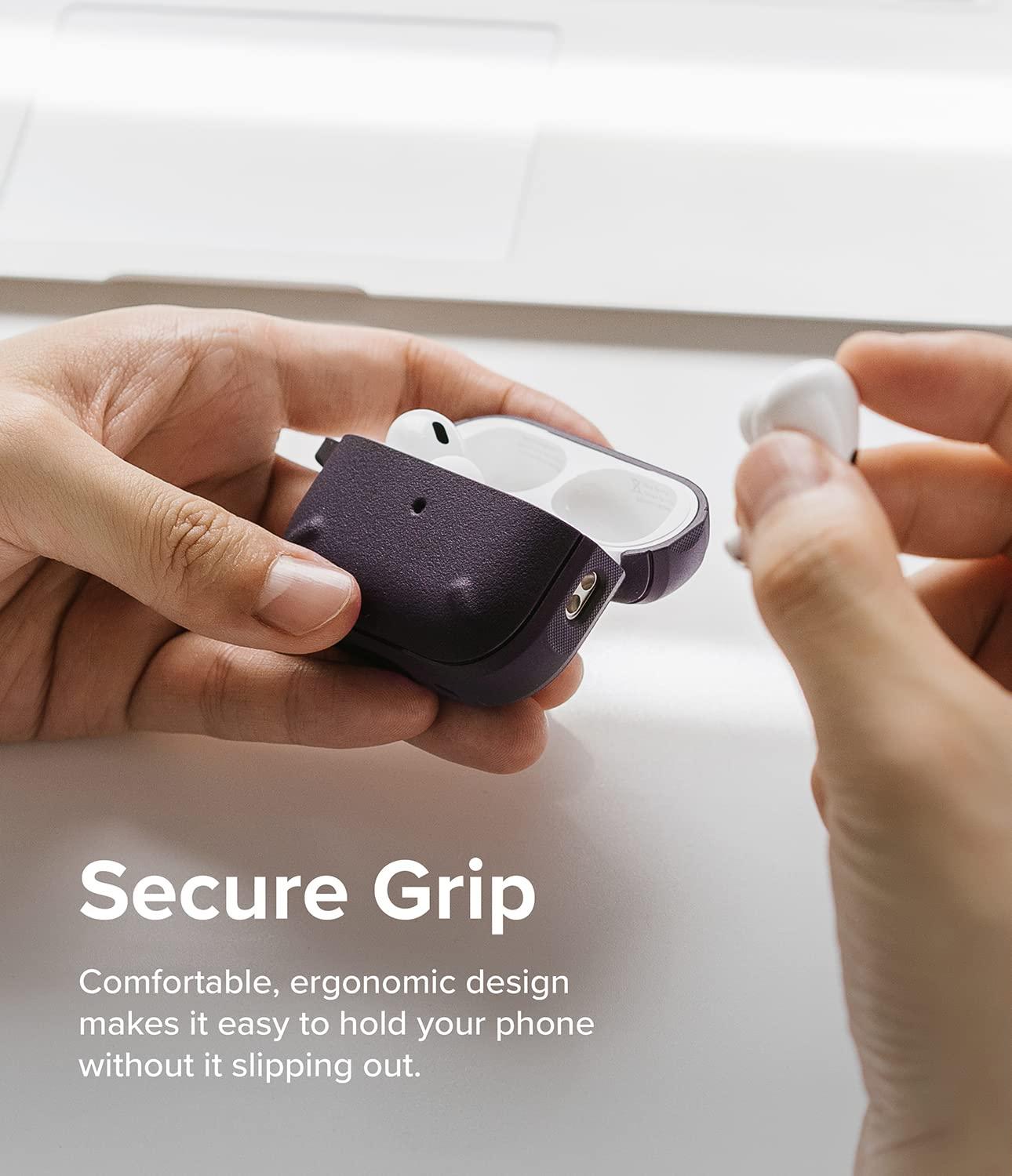 Ringke Ringke Onyx [Feels Good in The Hand] Compatible with AirPods Pro 2nd Generation Case, Anti-Fingerprint Technology Prevents Oily Smudges Non-Slip Enhanced Grip - Deep Purple