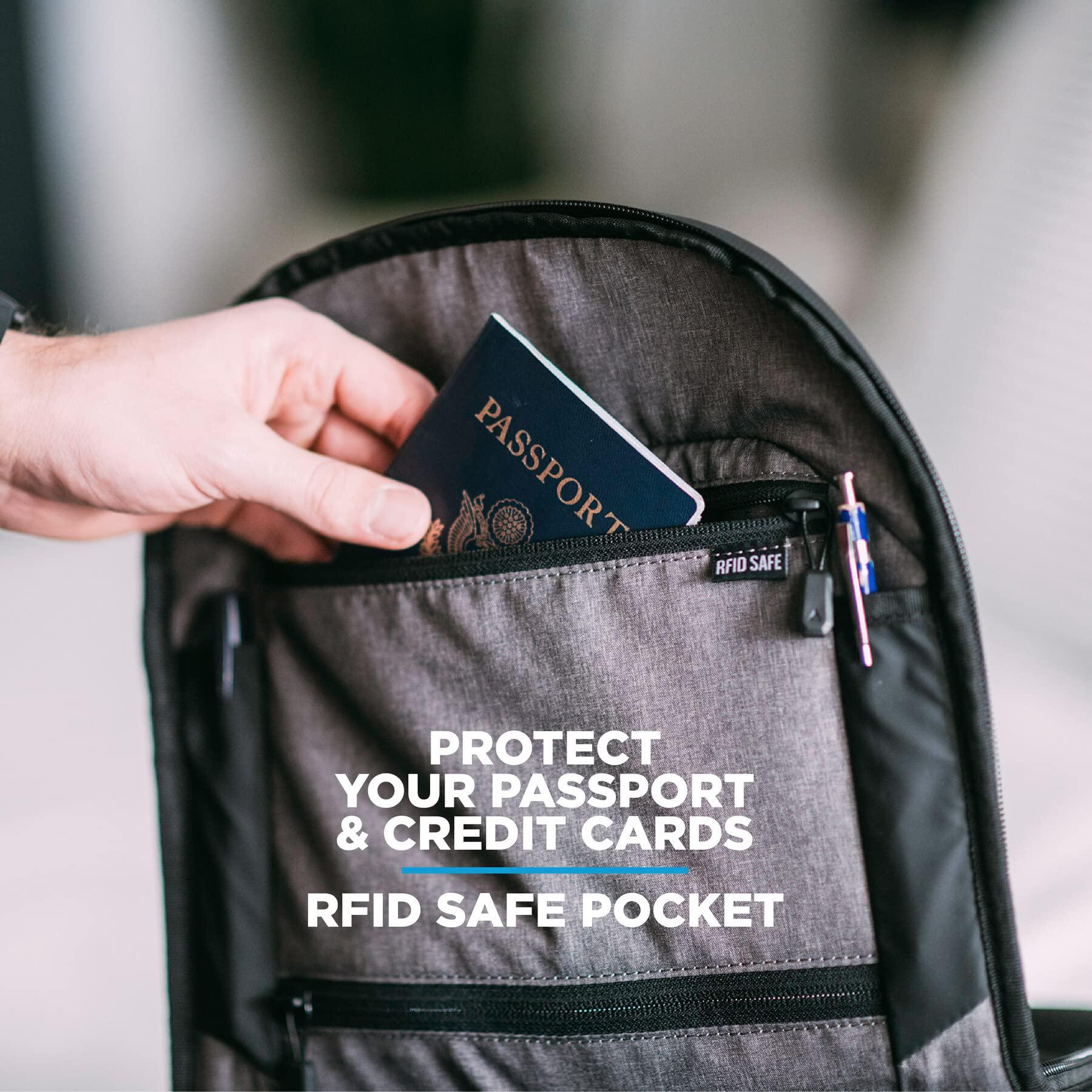 NOMATIC NOMATIC Navigator Travel Backpack - 32L Backpack with Laptop Compartment and 9L Built-In Expansion - Anti-Theft Carry-On Backpack for Travel - Water Resistant Travel Pack (Black)