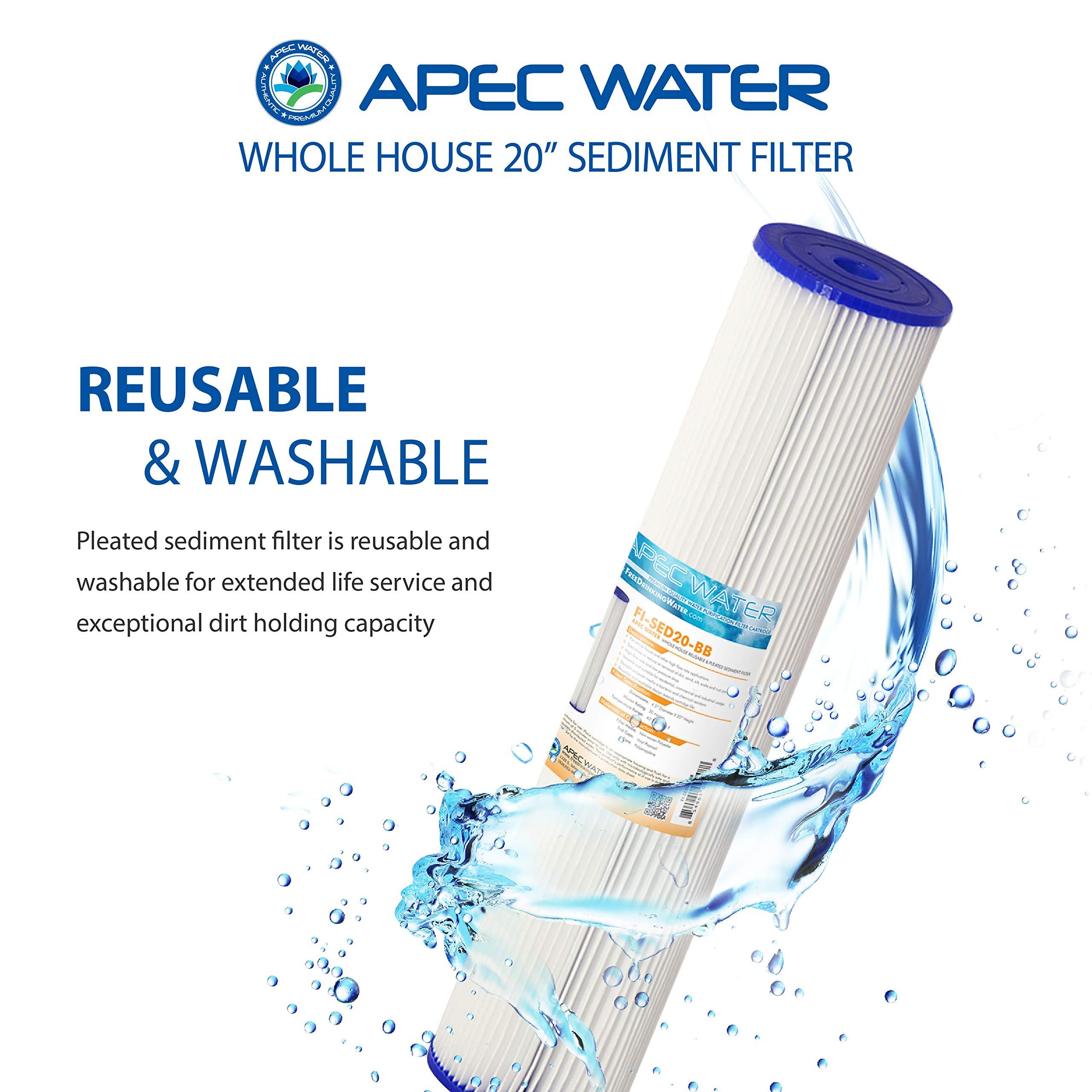 APEC Water Systems APEC Water Systems CB1-SED20-BB Whole House Sediment Water Filter 20\" BB Home Filtration System