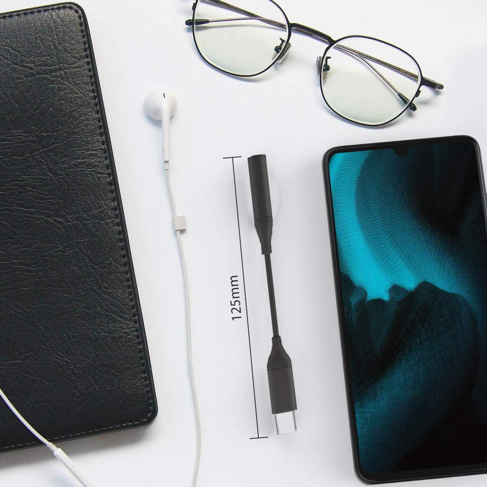 Tek Styz Tek Styz USB C to 3.5mm Headphone Adapter Compatible with Sonim XP8 with Digital DAC Chip That's Dual 1/8 inch TypeC/PD! (2Pack / Black)