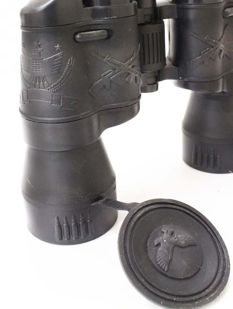 ToolUSA ToolUSA Stylish Black Rubber-Coated Binoculars | 10x Magnification | 50mm Ruby Lenses | Built-in 1/2\" Compass | Includes Accessories