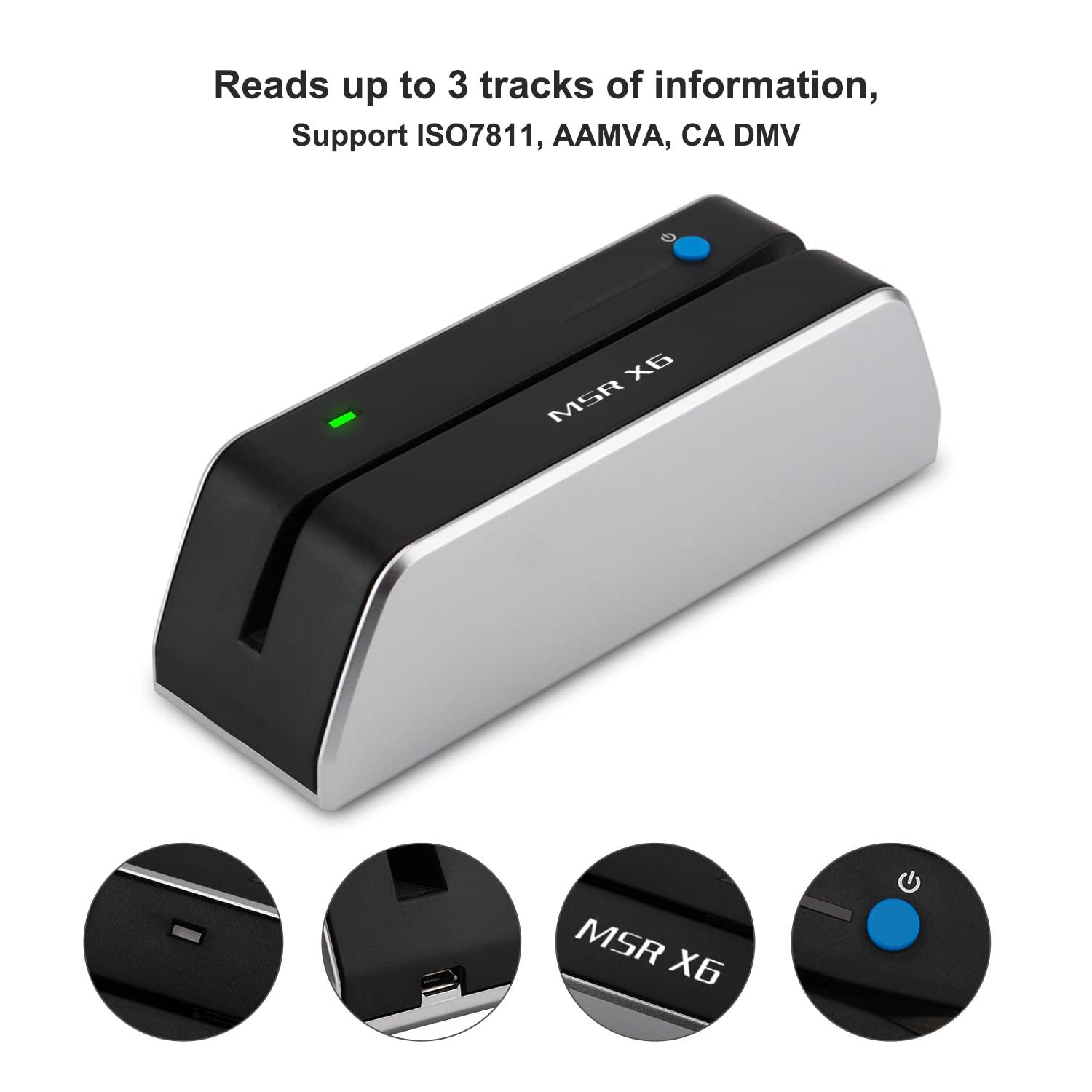 MSR X6 MSR X6 Bluetooth VIP Card Swiper Reader Writer Encoder Hico 3 Tracks USB and Bluetooth
