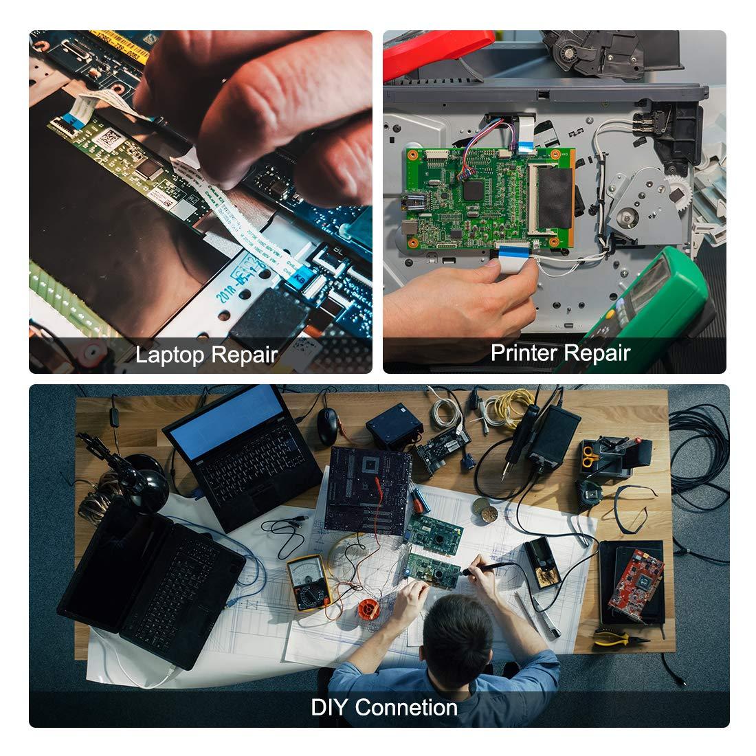 uxcell uxcell Flexible Flat Cable, 10 Pins 0.5mm Pitch 150mm FPC FFC Flexible Ribbon Cable for LCD TV DVD Player Laptop 5Pcs (A Type)