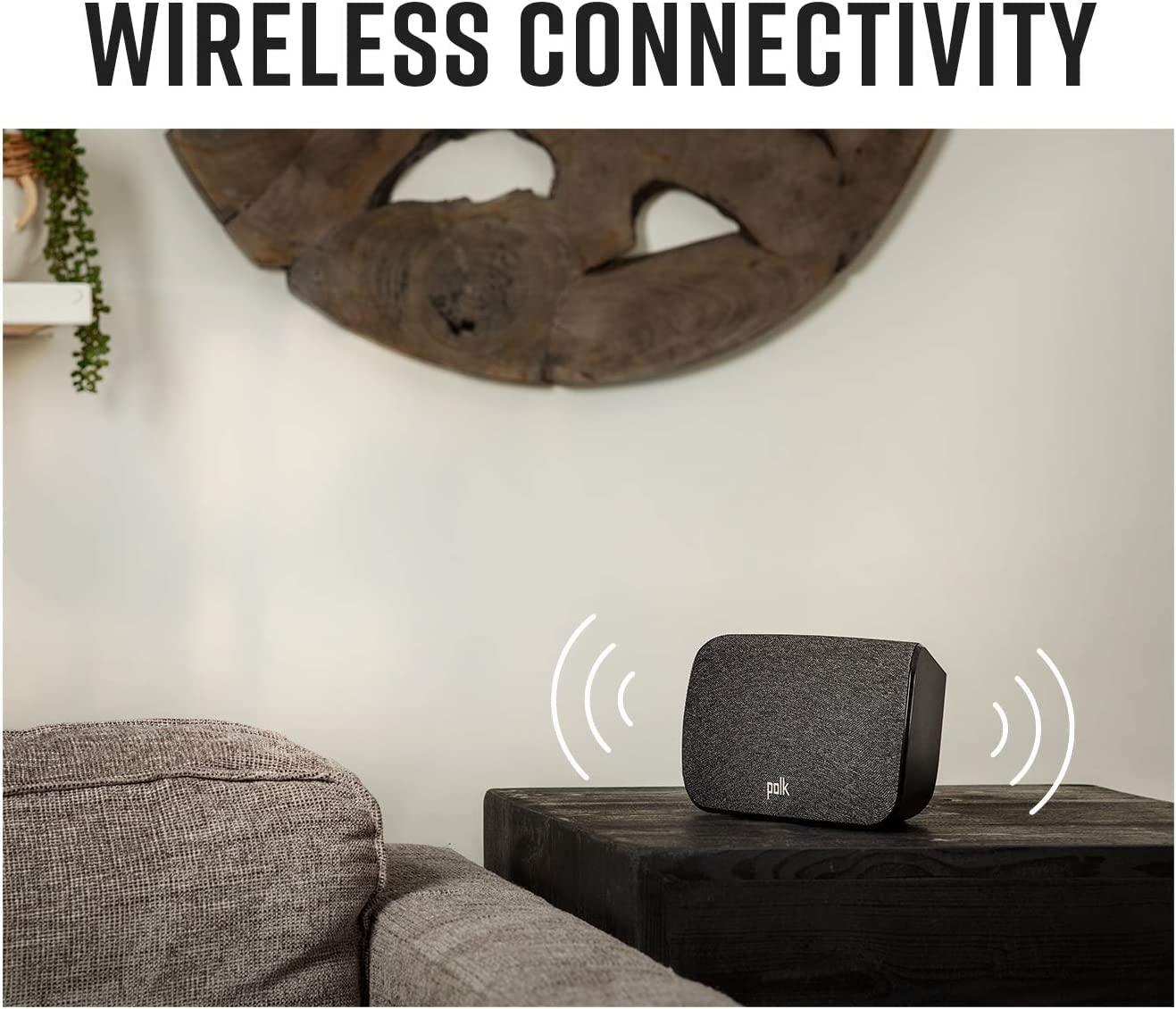 Polk Audio Polk MagniFi Max AX 5.1.2 Channel Sound Bar with 10\" Wireless Subwoofer (2022 Model) + Polk SR2 Wireless Surround Sound Speakers for Select Polk React and Polk Magnifi Sound Bars