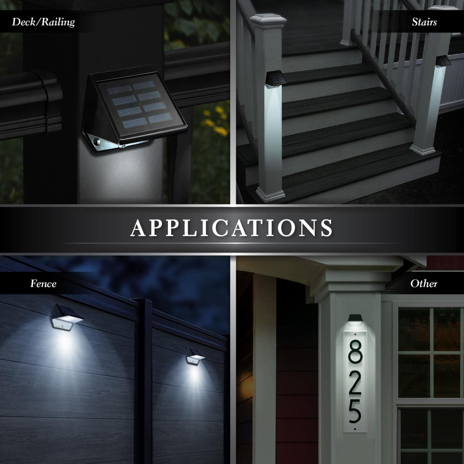 Classy Caps Classy Caps SL178 Solar Integrated LED Deck & Wall Light - Black Aluminum