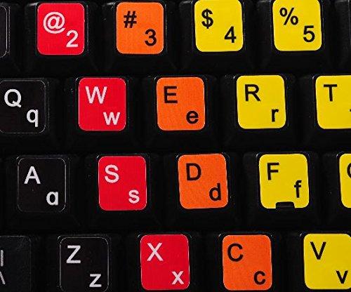 4Keyboard LEARNING ENGLISH COLORED STICKER FOR KEYBOARD (LOWER & UPPER CASE)