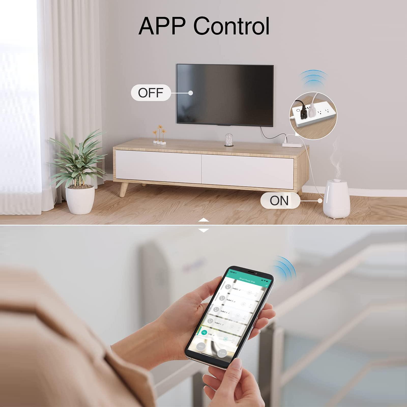 UseeLink Smart Power Strip, UseeLink WiFi Surge Protector Compatible with Alexa & Google Home, Smart Plug with 4 USB Ports & 4 AC Outlets, Voice and Remote Control & Timer Schedule, 5ft Extension Cord