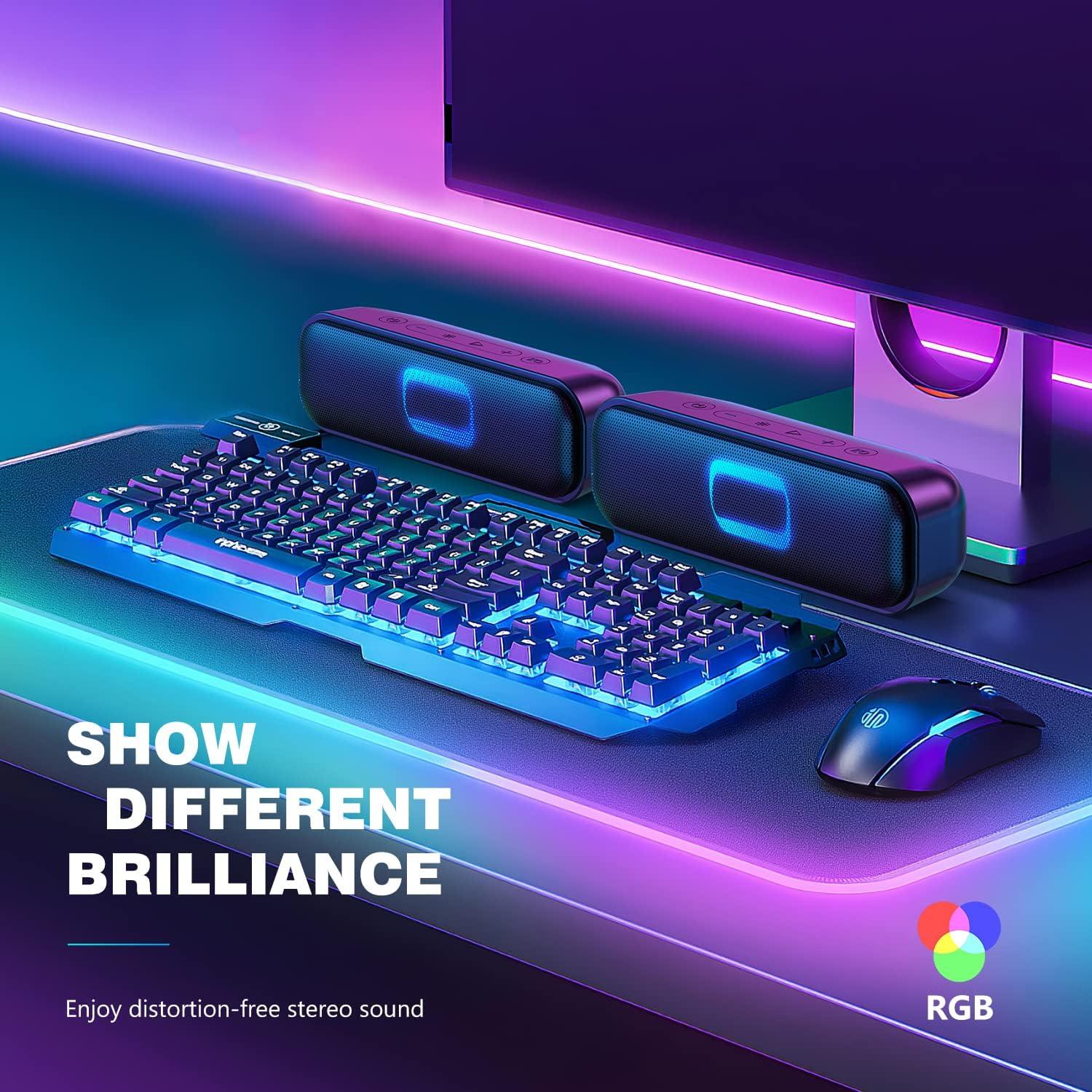 NOTABRICK NOTABRICK Bluetooth Speakers, Portable Speakers Bluetooth Wireless with 20W Loud Stereo Sound, IPX7 Waterproof Shower Speakers, TWS Loud Party Speakers, Multi-Colors Lights, 15 Hrs Playtime (2PCS)