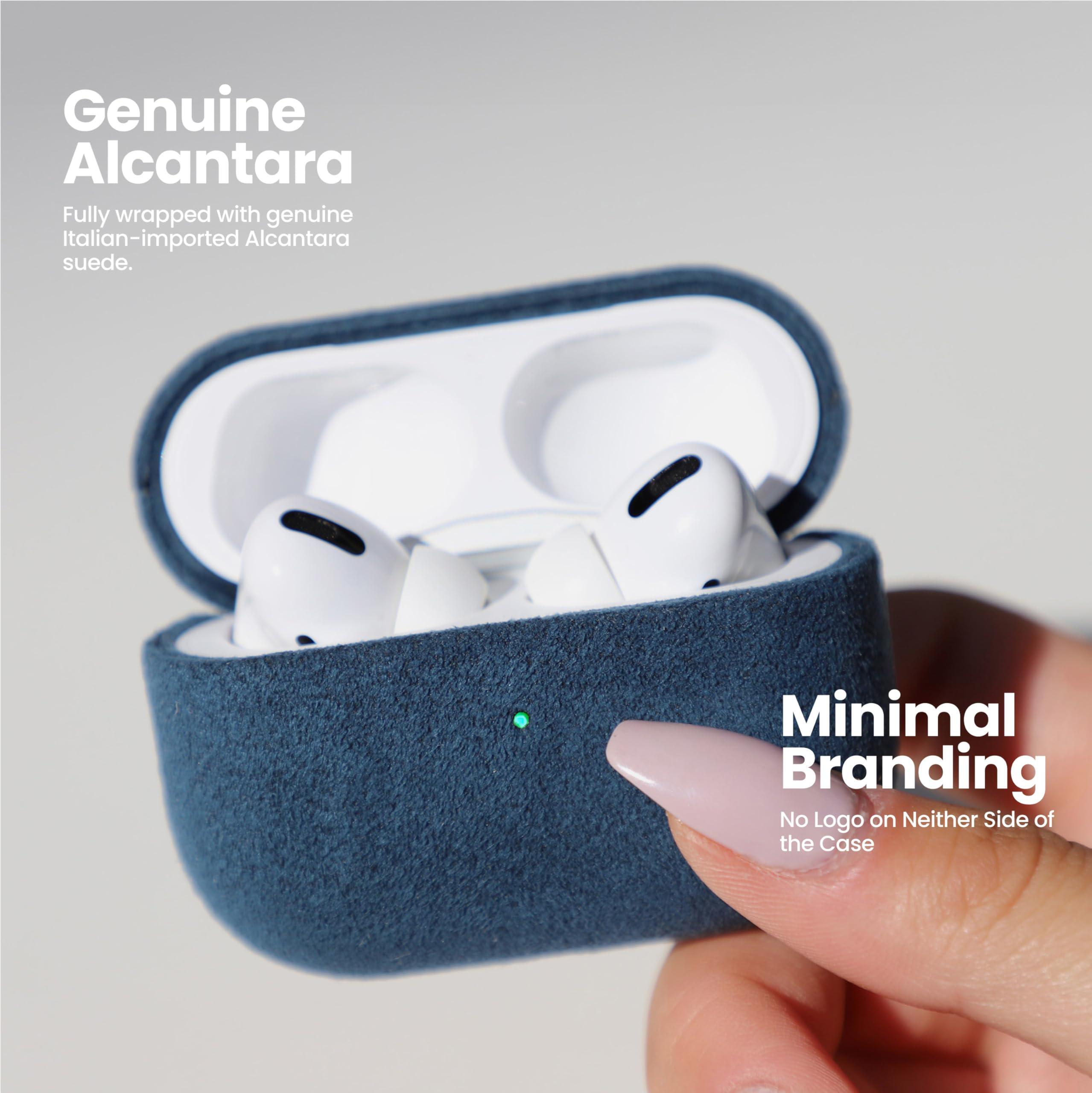 ALTRAALMA ALTRAALMA for Alcantara Suede Case for AirPods Pro 2, Handmade Full-Wrap for Airpods Pro 2 Case,Synthetic Suede Cove (Forest Green)