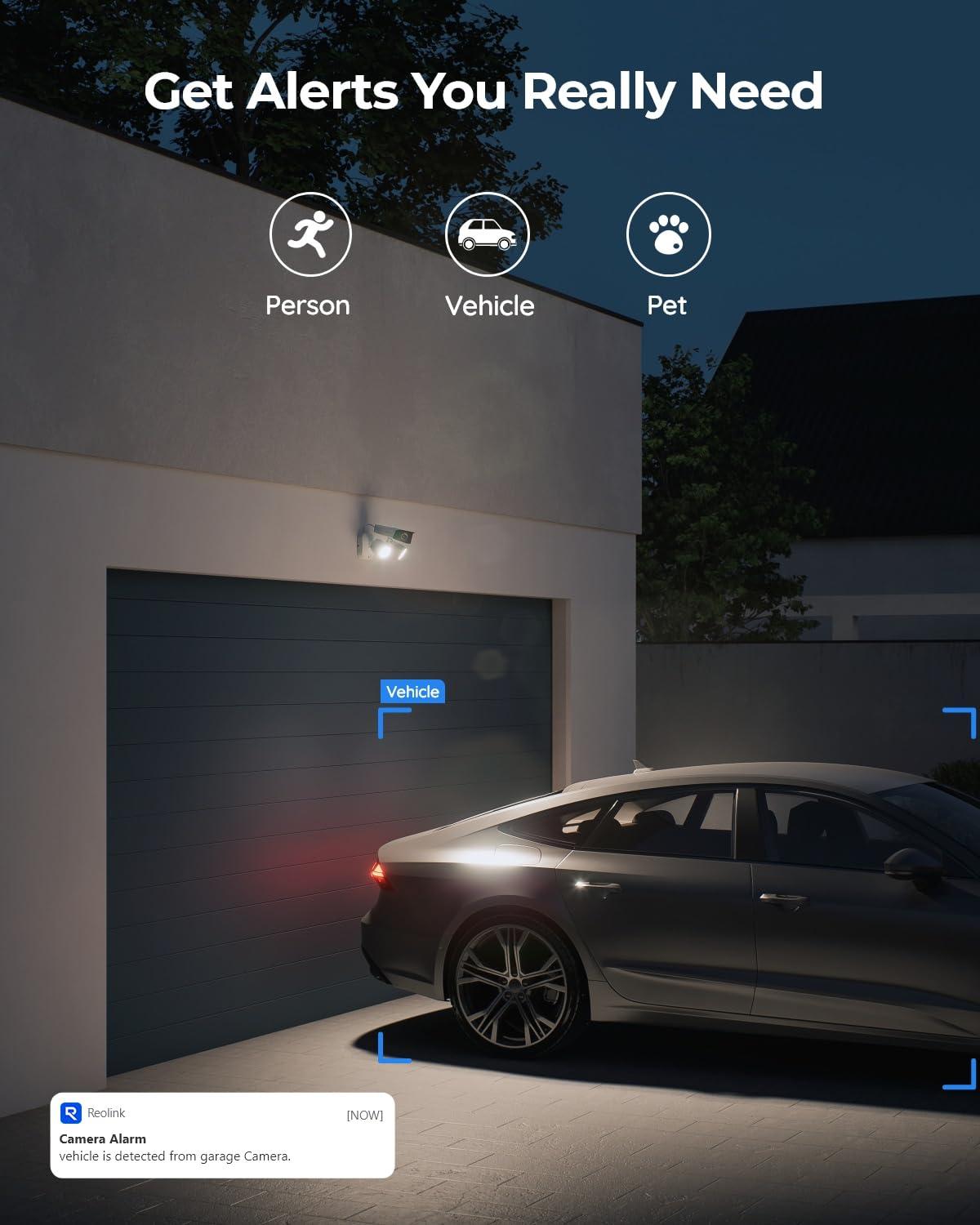 REOLINK REOLINK 4K Floodlight Camera for PoE Security Camera System, IP Outdoor Camera in 180 Degree Ultra-Wide Angle, Human/Vehicle/Pet Alerts, 1800 Lumen Floodlights, Two Way Talk