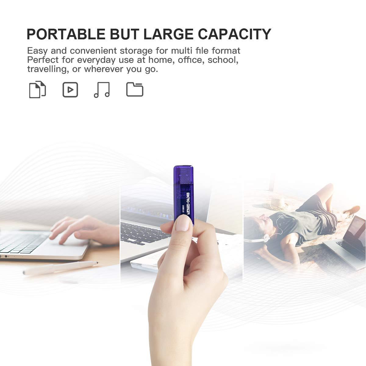 INLAND INLAND Micro Center Super Speed 64GB 2-Pack Ultra Flash Drive USB 3.0/USB 3.1 Gen1 Memory Stick with Keychain Thumb Drive Photo Stick Jump Drive