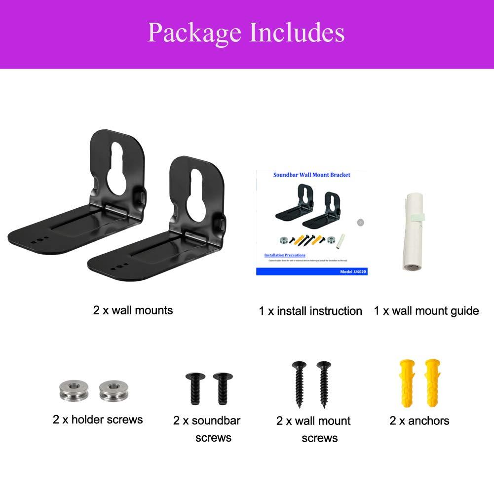 ECLINK Wall Mount Bracket for Samsung Soundbar HW-T510 HW-T450 HW-T550 HW-T650 HW-T410 HW-S60A HW-A550 HW-B450 HW-Q800B HW-Q60R HW-Q70R HW-MS57C HW-MS6500 HW-MS6511 HW-MS660 HW-MS661 HW-H450 HW-J355 HW-J450