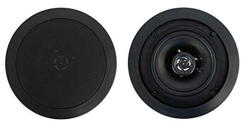 Rockville Rockville 6-Zone 70v Amplifier+8 5.25" 2Way Black Ceiling Speakers 4 Restaurant