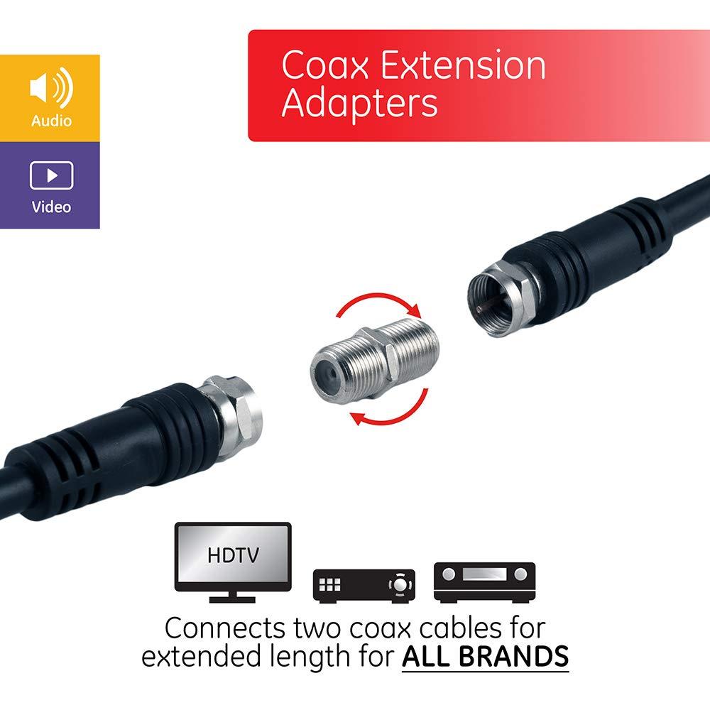 GE GE Coaxial Cable Extension Adapter Couplers (2-Pack) Digital 2-Way Coaxial Cable Splitter