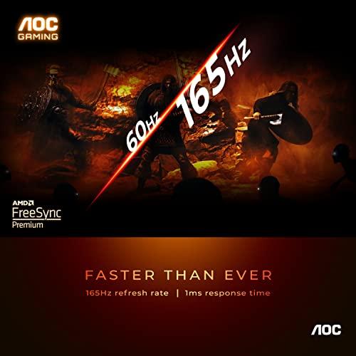 AOC AOC C32G2 32" Curved Frameless Gaming Monitor FHD, 1500R Curved VA, 1ms, 165Hz, FreeSync, Height adjustable, 3-Year Zero Dead Pixel Policy, Black