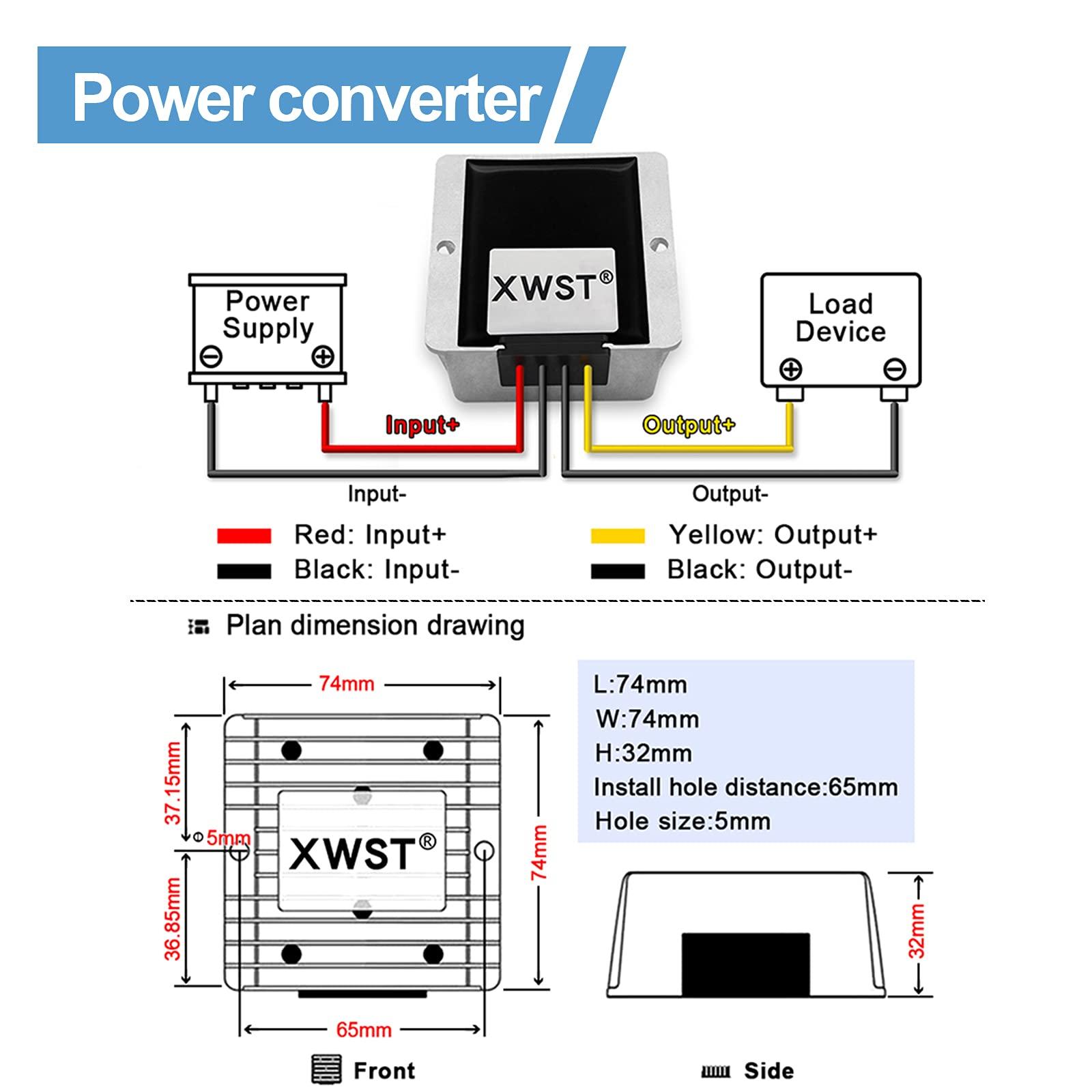 XWST DC DC 12V to 15V 15A Step-up Module,Boost Converter 9V-13V to 15V Voltage Regulator,Waterproof Power Adapt 225W 15V Volt Transformer Module(12V to 15V 15A)