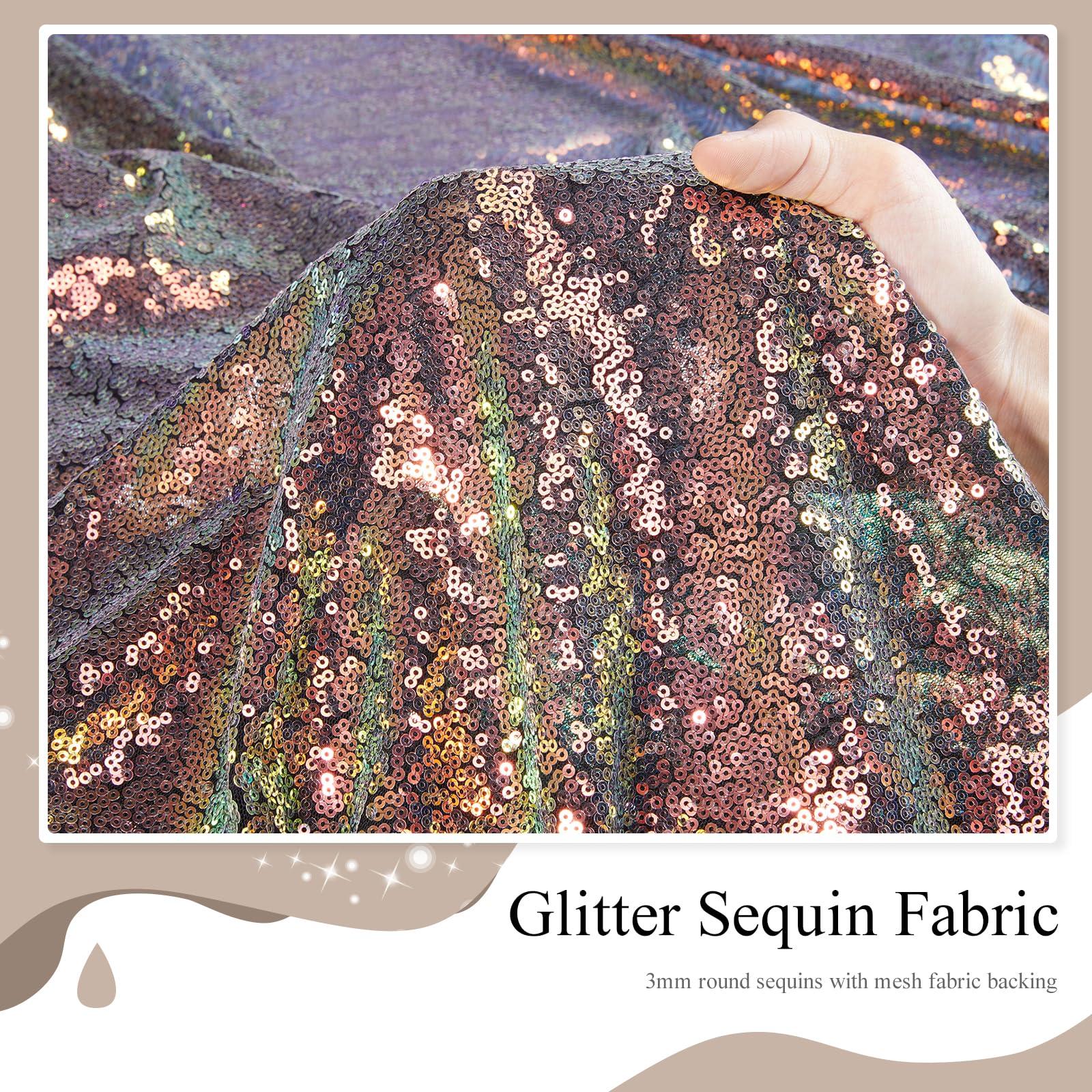 SoarDream Sparkly Sequin Backdrop Curtains 4 Pcs 2ftx8ft Black Gold Birthday Party Backdrop Sequence Sequin Drapes Fabric