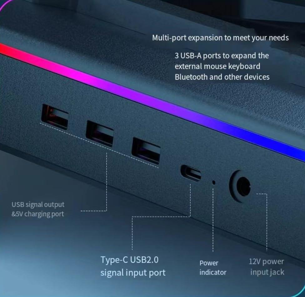 PHAPPY Cooling Pad for HP 17 16 15 inch Gaming Laptop with Ultra Powerful Booster Turbo Cooling Fan Can Fast Cooling, 6 RGB Light,Adjustable Speed, Touch Control