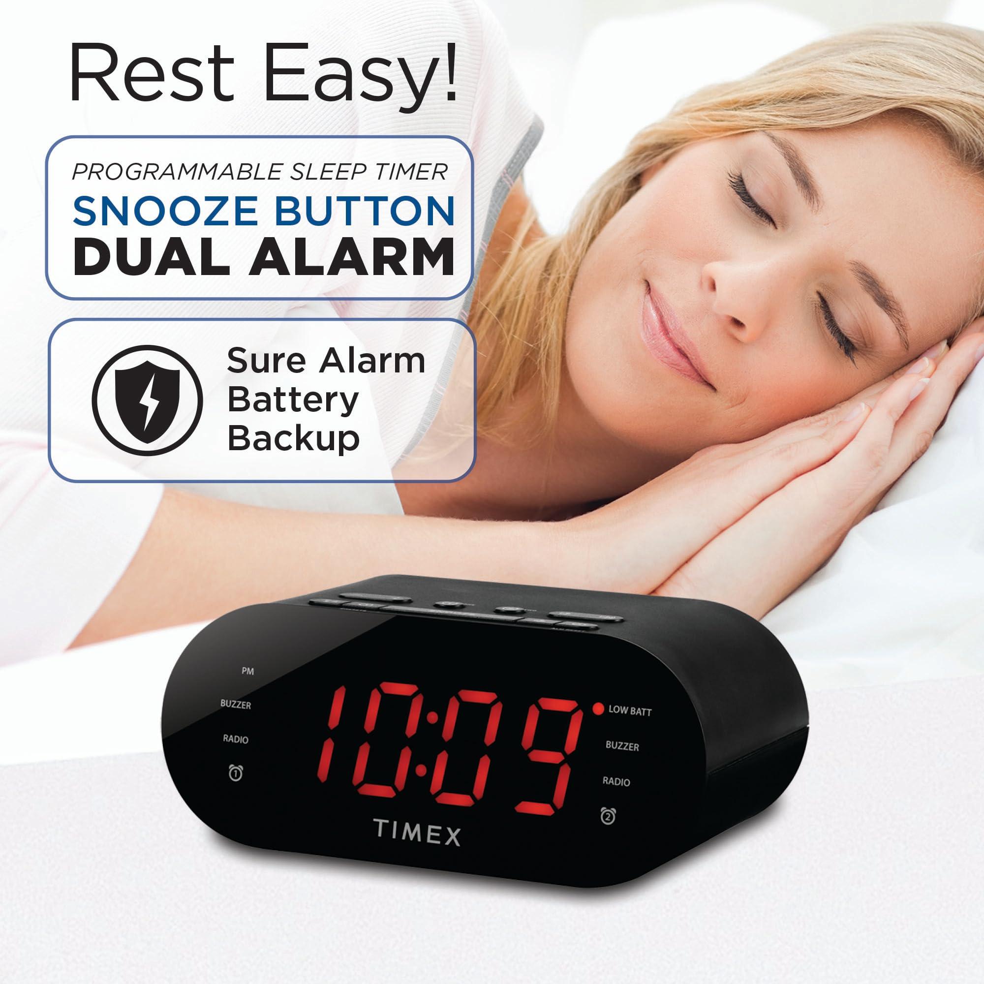 Timex Timex T231G AM/FM Dual Alarm Clock Radio with 1.2-Inch Display and Line-In Jack (Gunmetal)